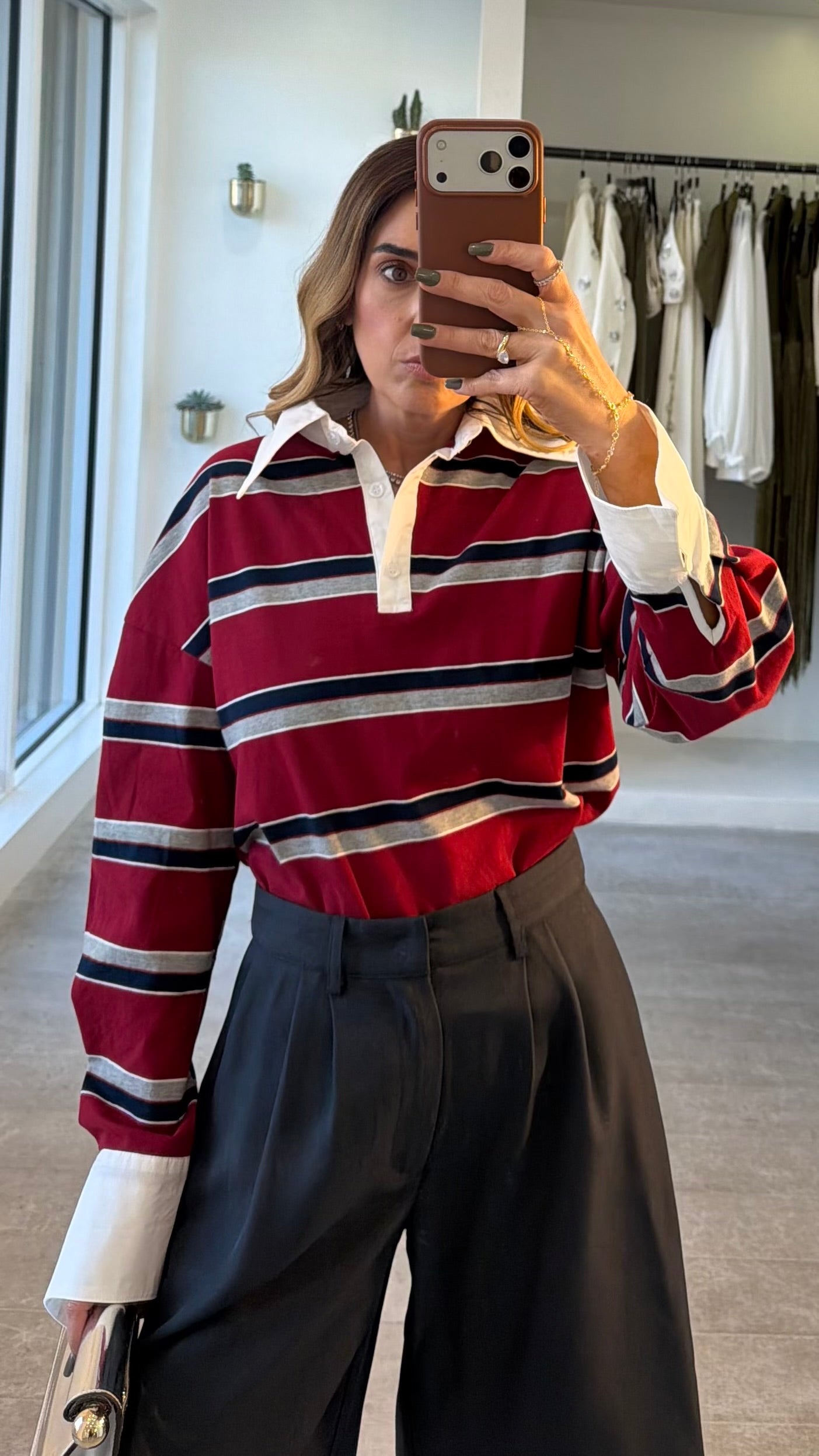 RED STRIPE MULTI POLO