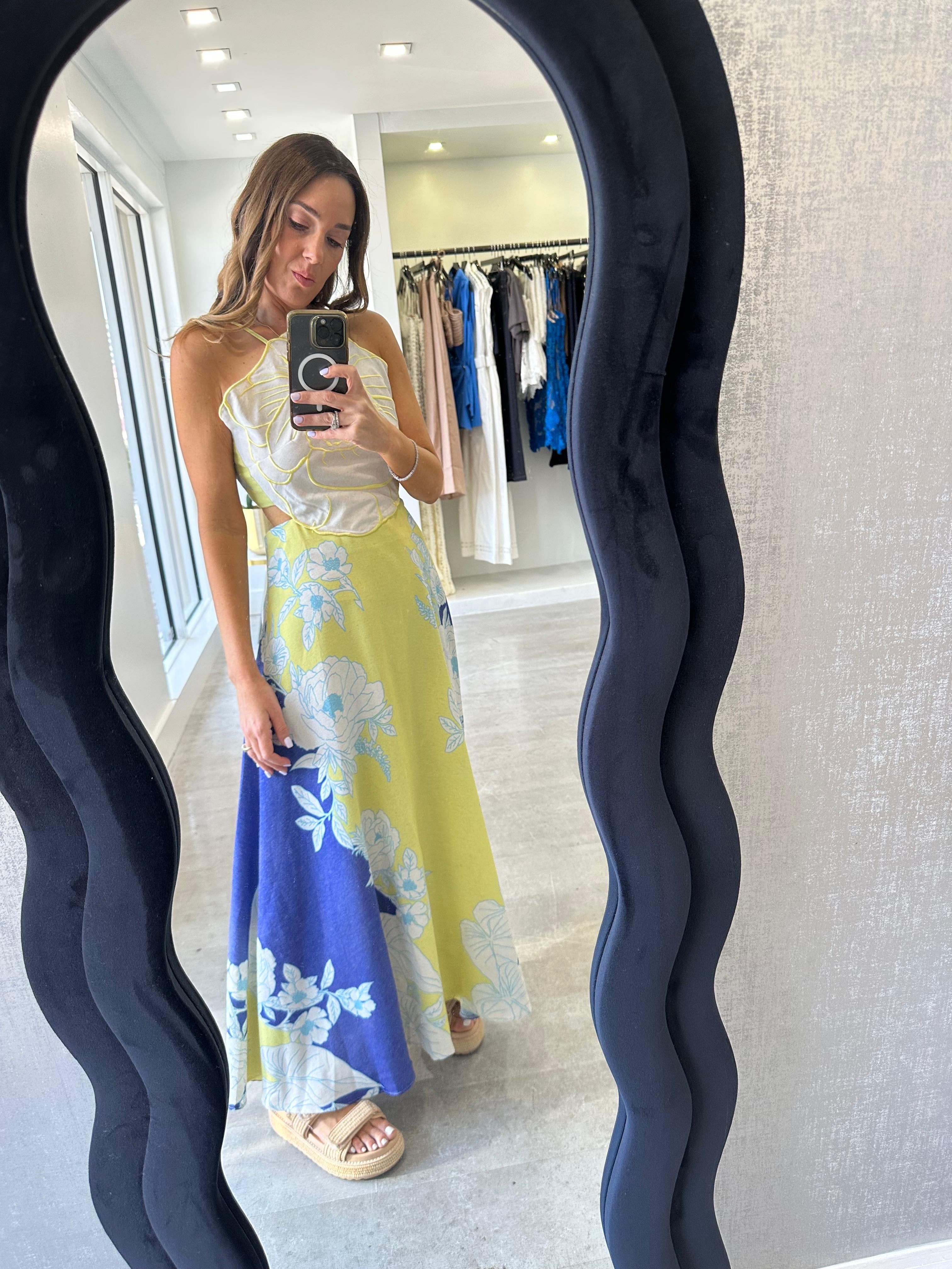 La Floraison dress in yellow