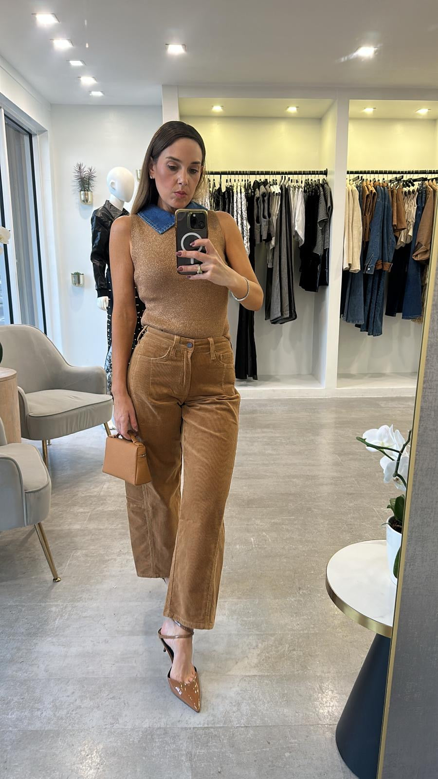 CAMEL DUO KNIT TOP
