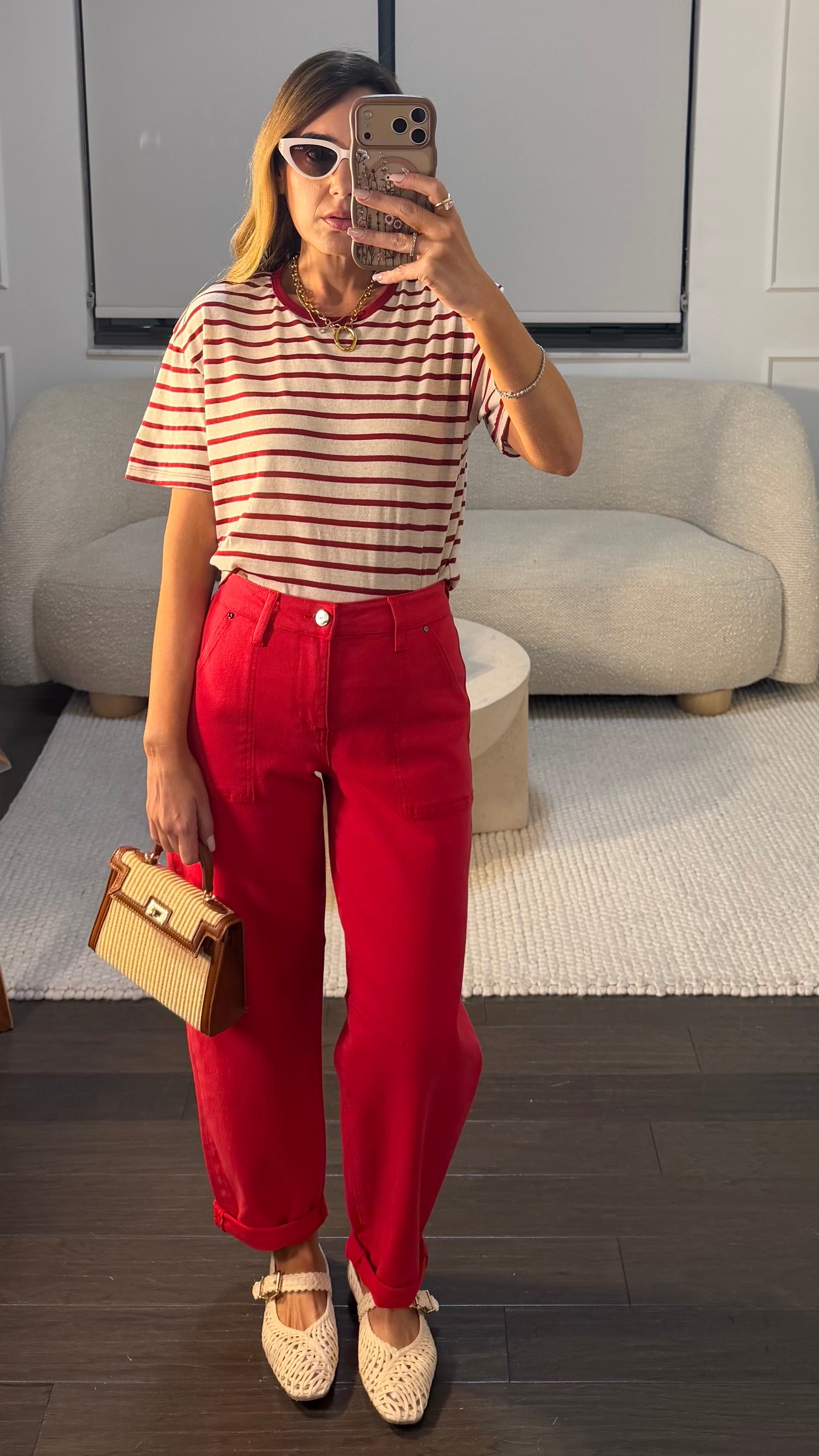 BEIGE TINTO STRIPE TEE