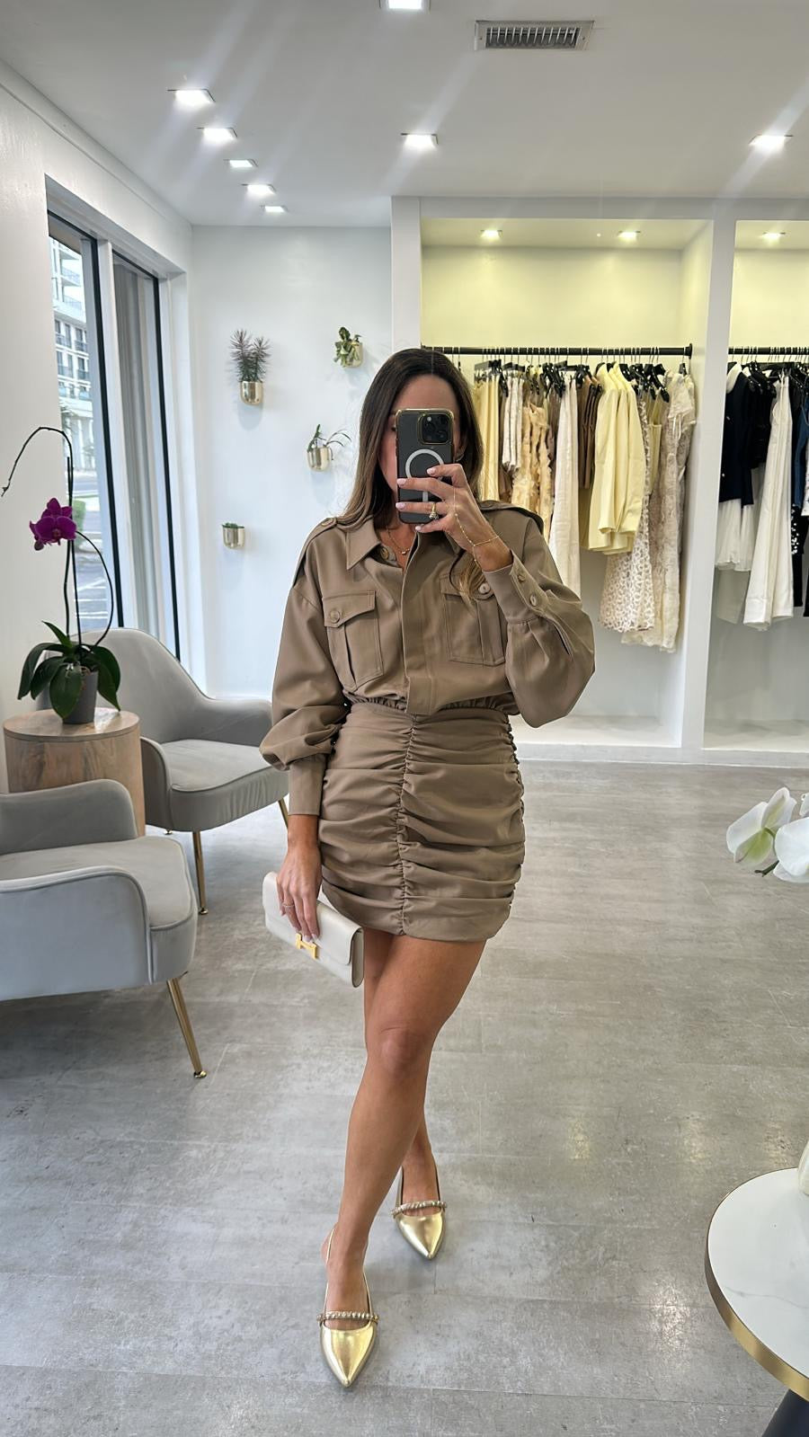 THE TRENCH RUCHED DRESS