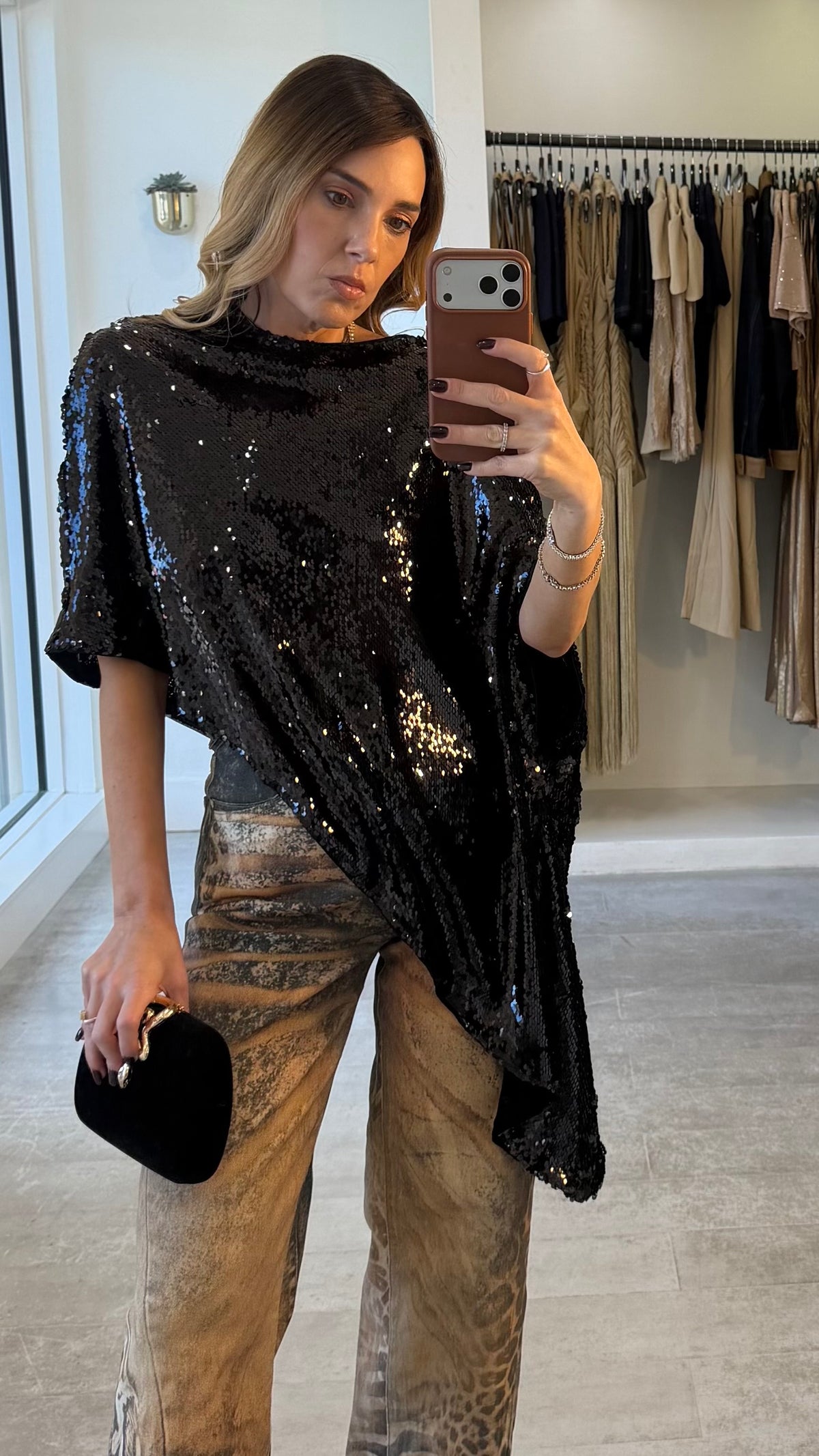 DARK SEQUIN CAPE