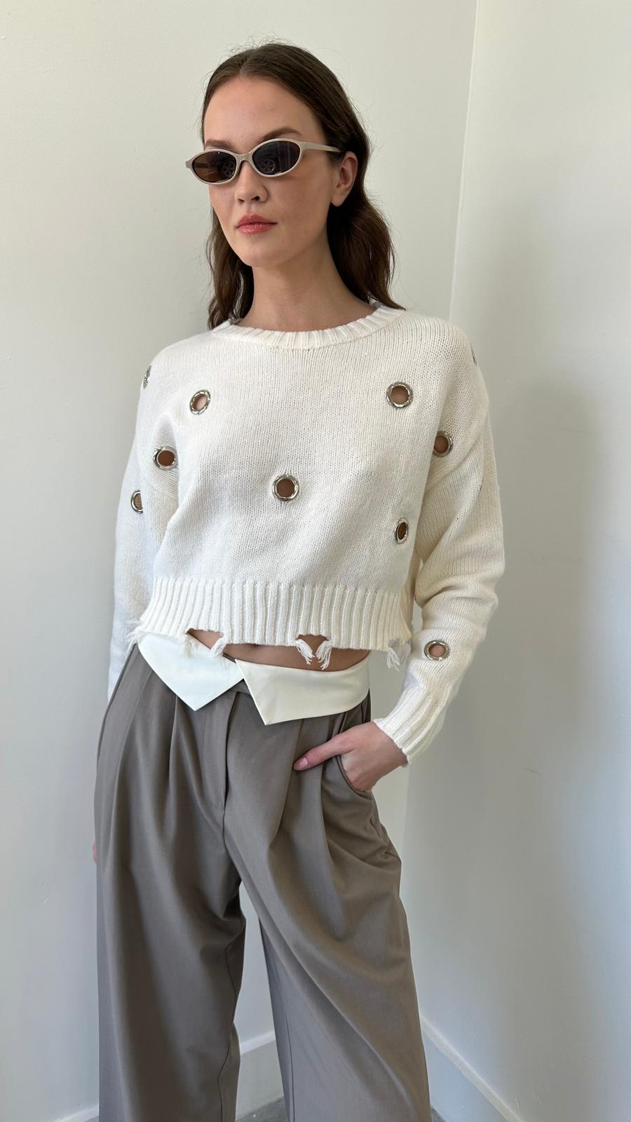 IVORY LOOP SWEATER