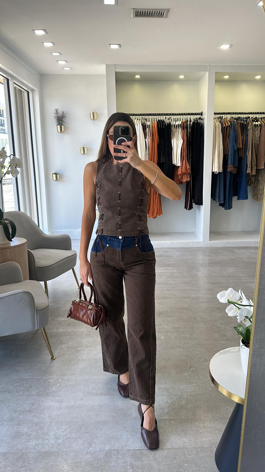 BROWN DUO DENIM