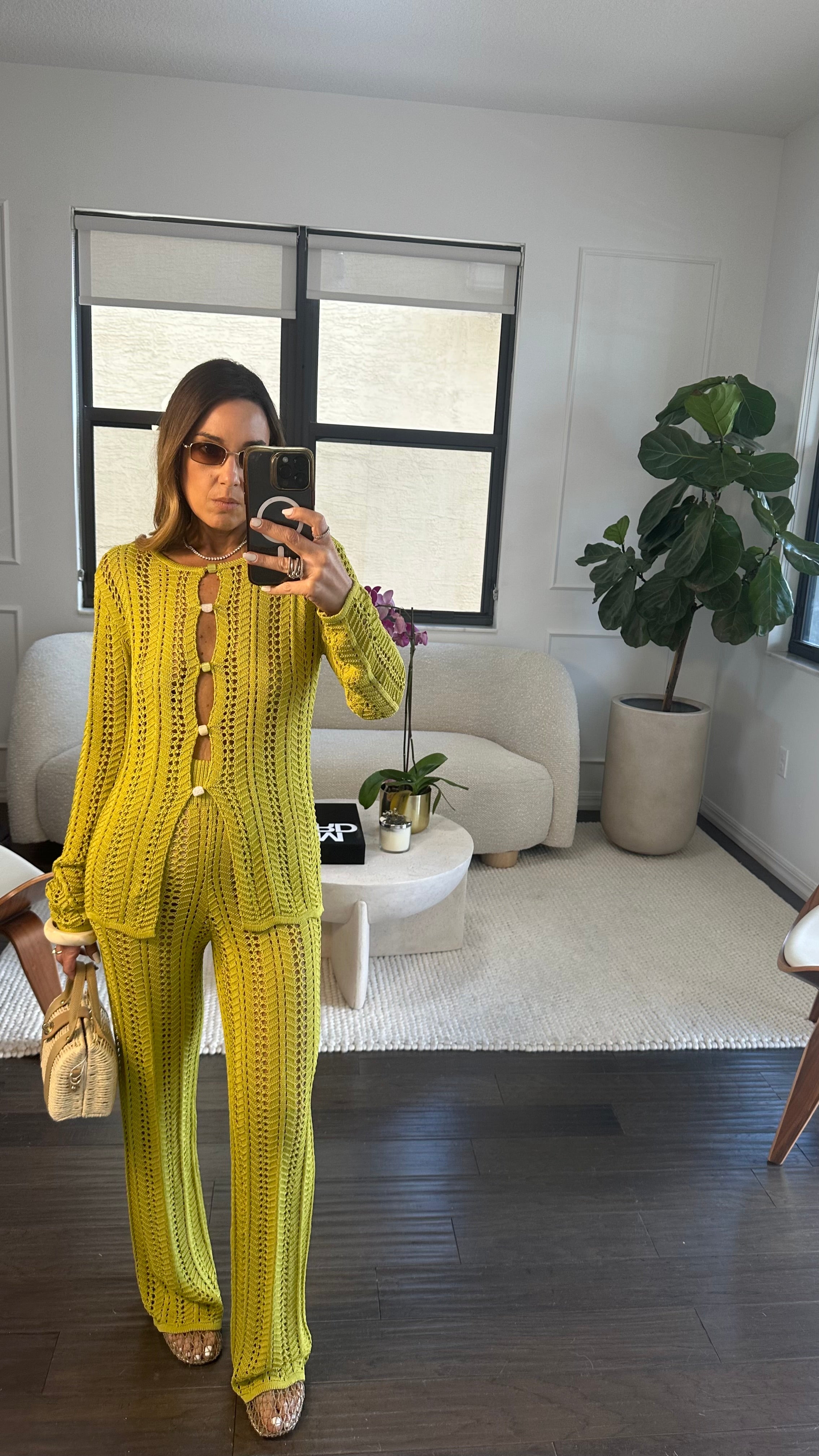 LIME BEADED CROCHET SET