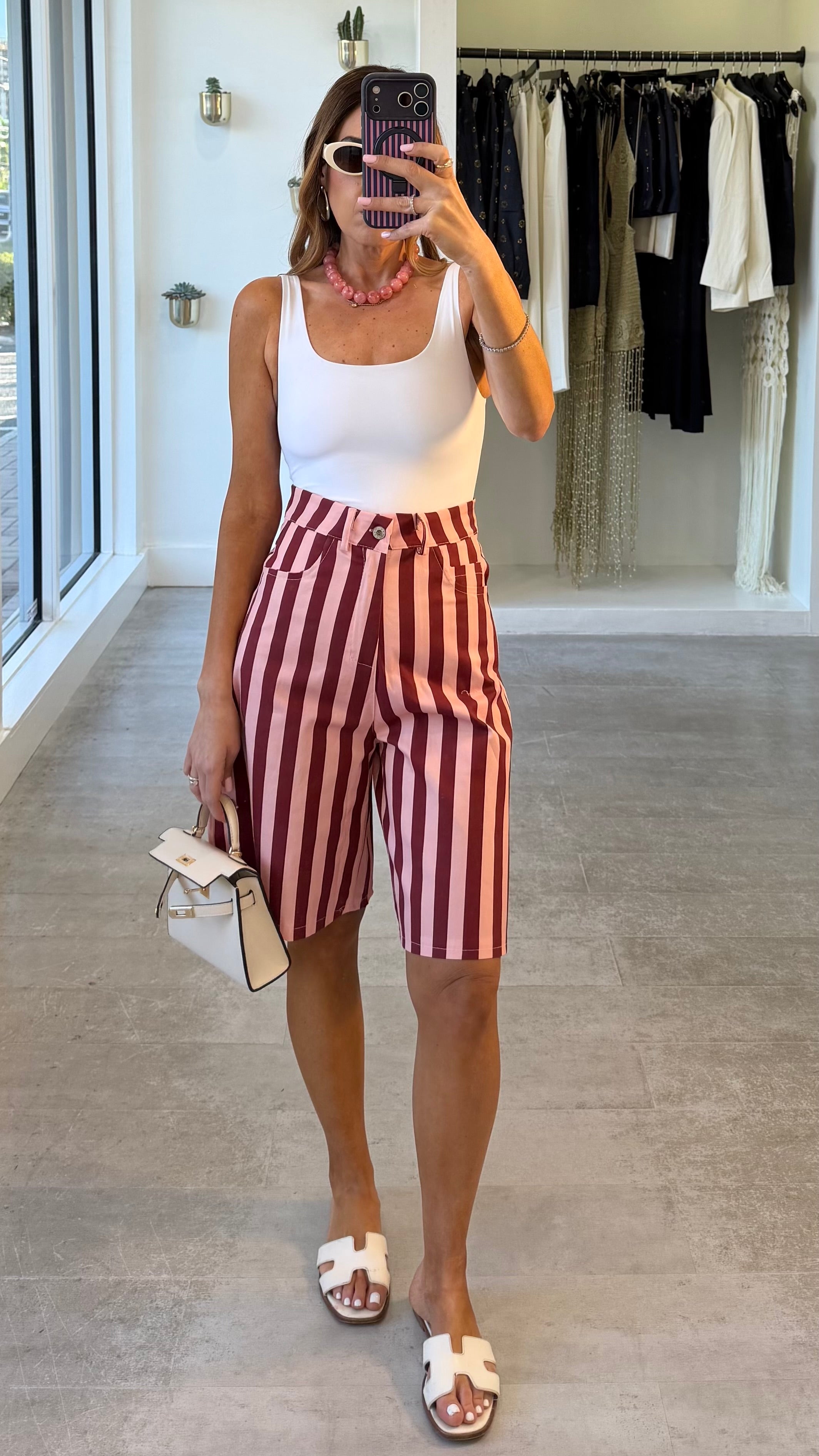 BLUSH STRIPE BERMUDA