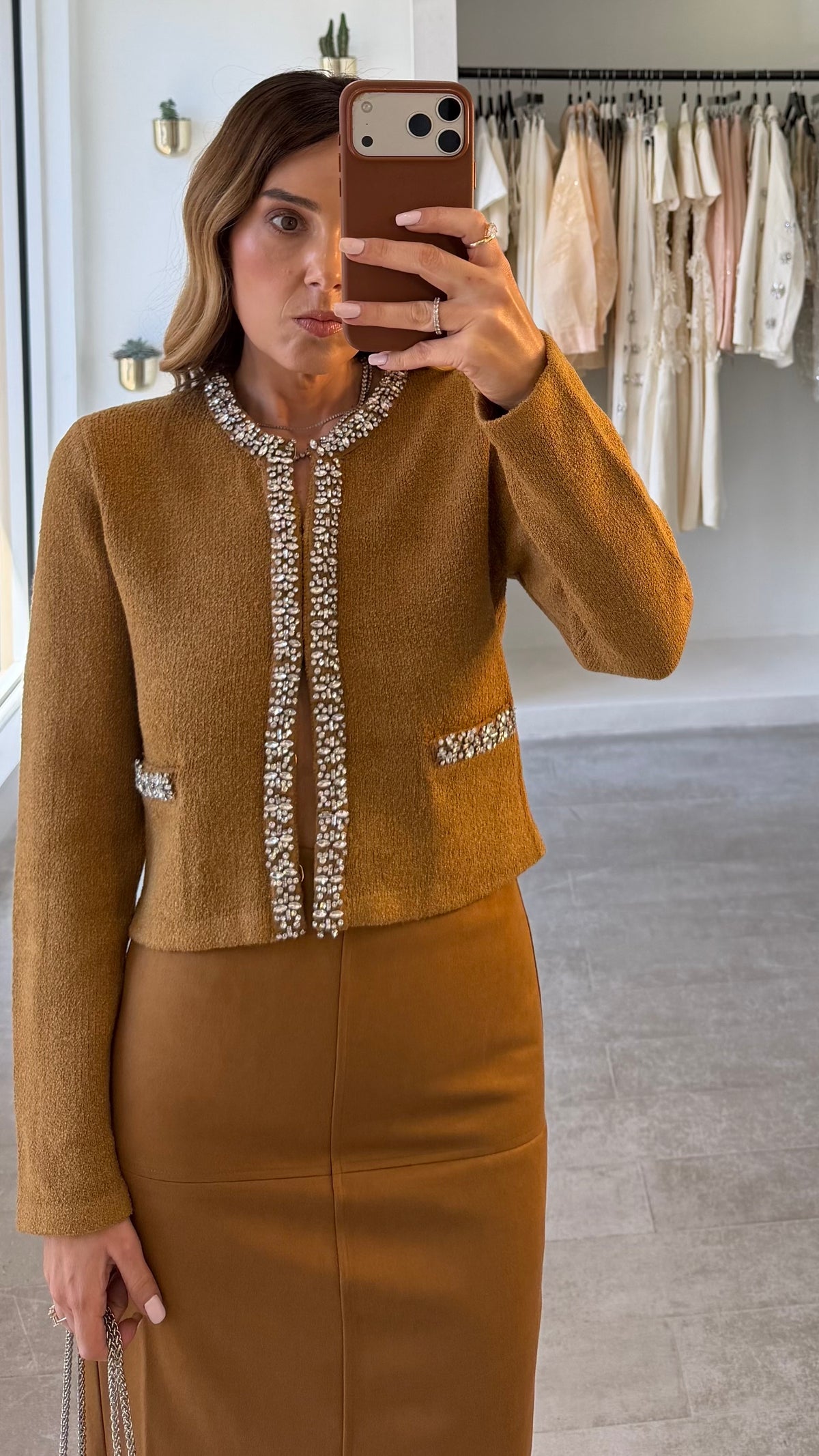 CAMEL JEWEL CARDI