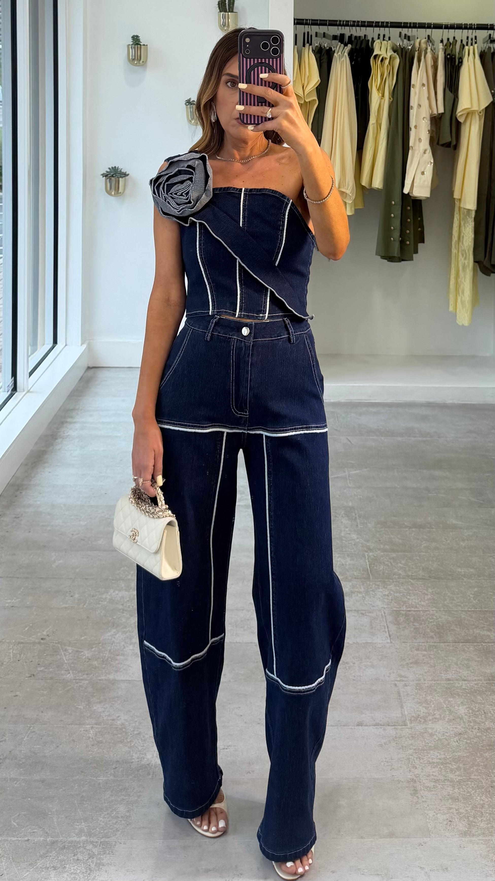 ROSETTE DENIM SET
