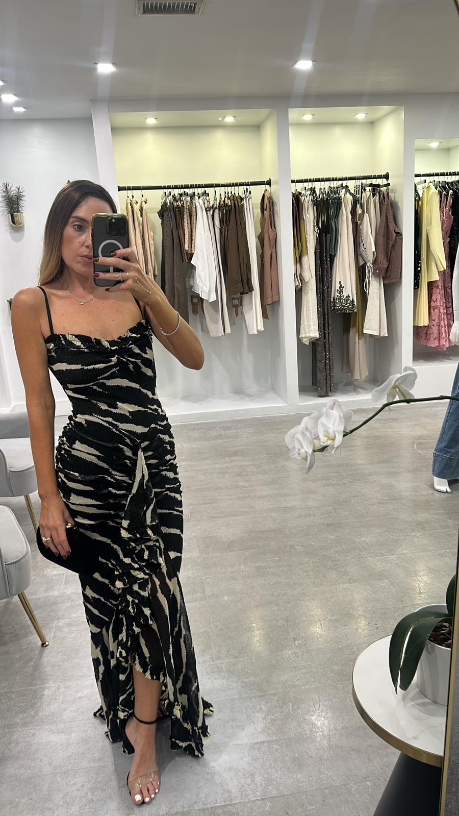 ZEBRA TIED MAXI