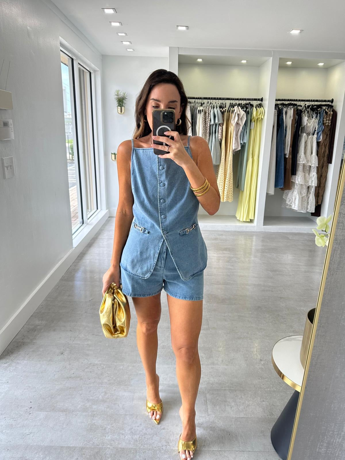 THE DENIM CHAIN SET