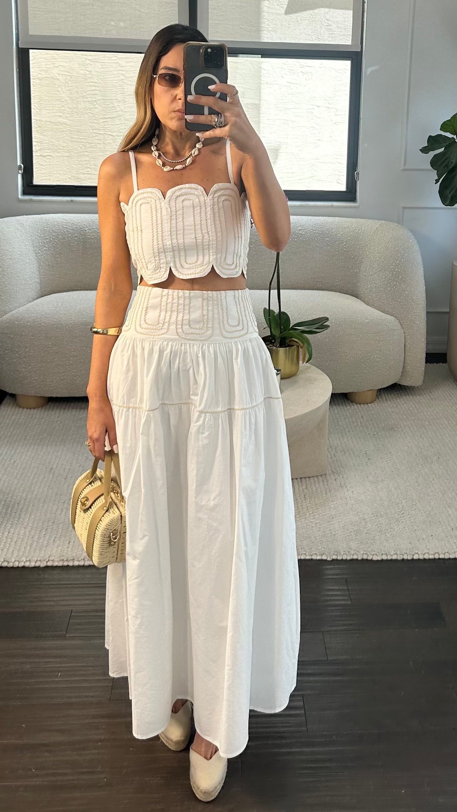 STITCH SCALOP SKIRT SET