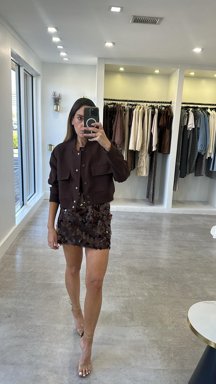 COCOA SEQUIN SKIRT