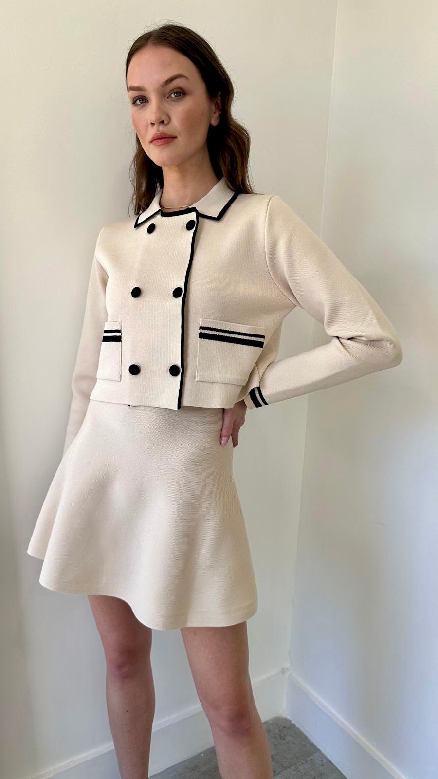 CONTRAST EDGE KNIT SET