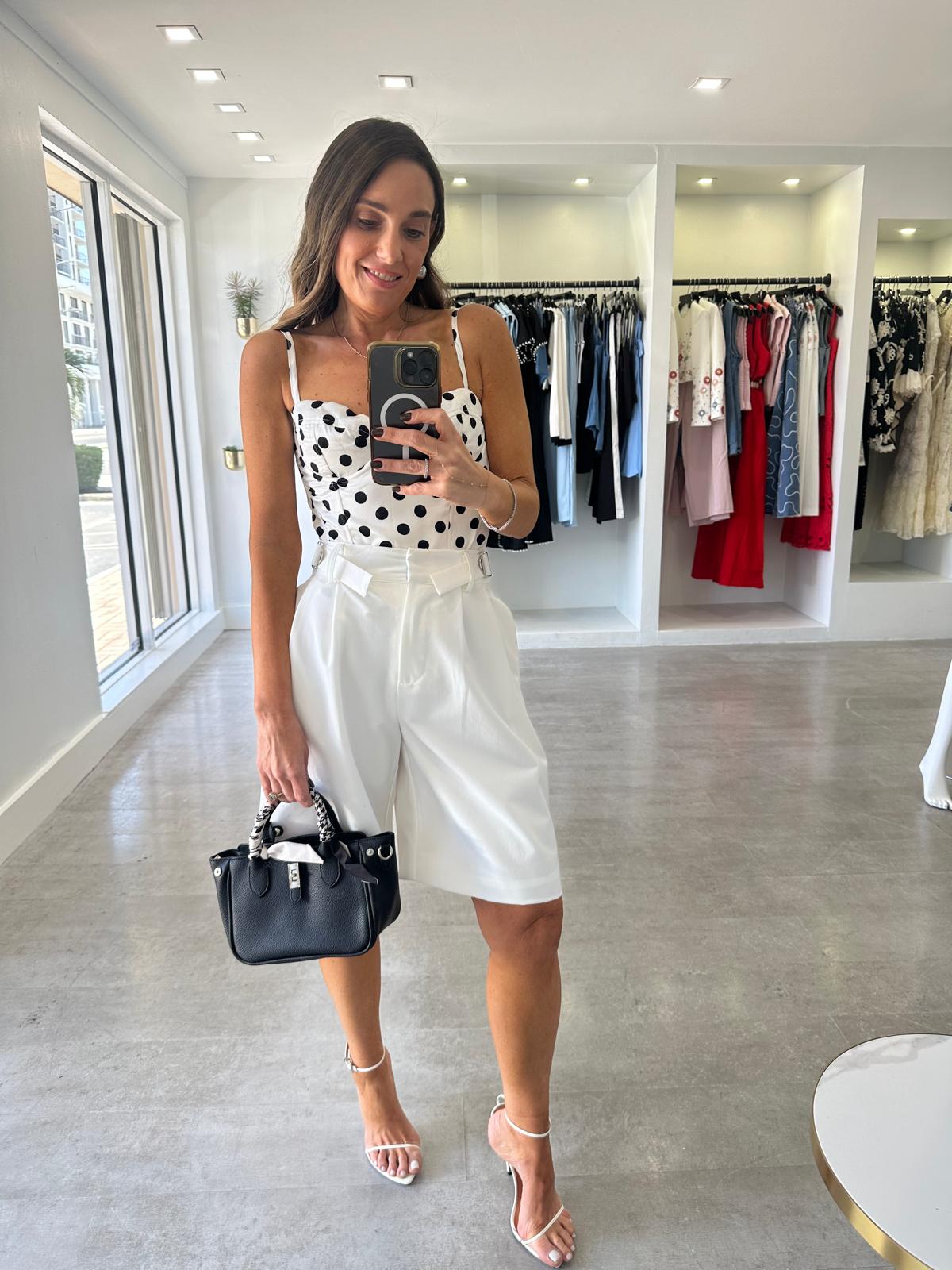 WHITE POLKA DOT CORSET