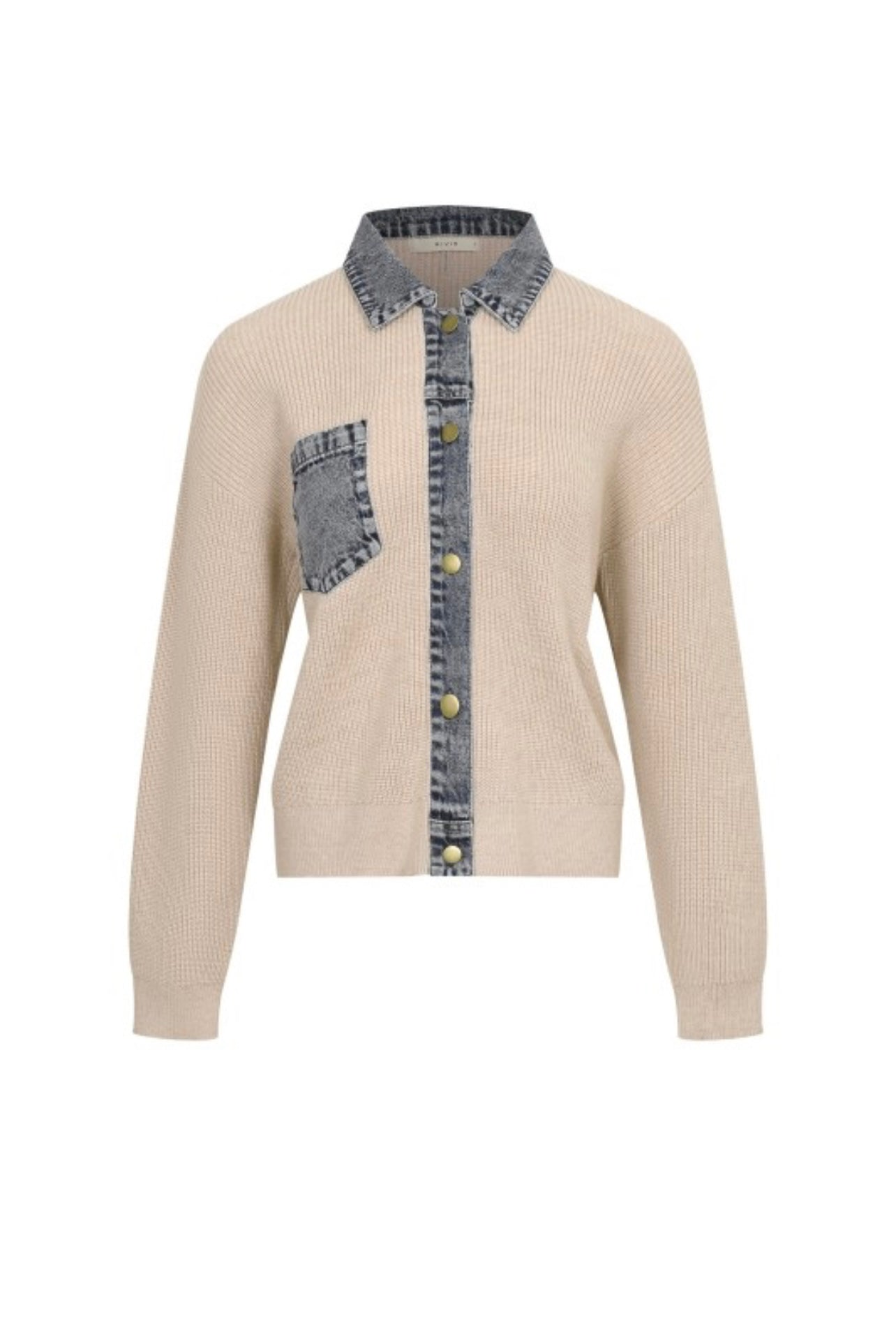 Beige denim cardigan