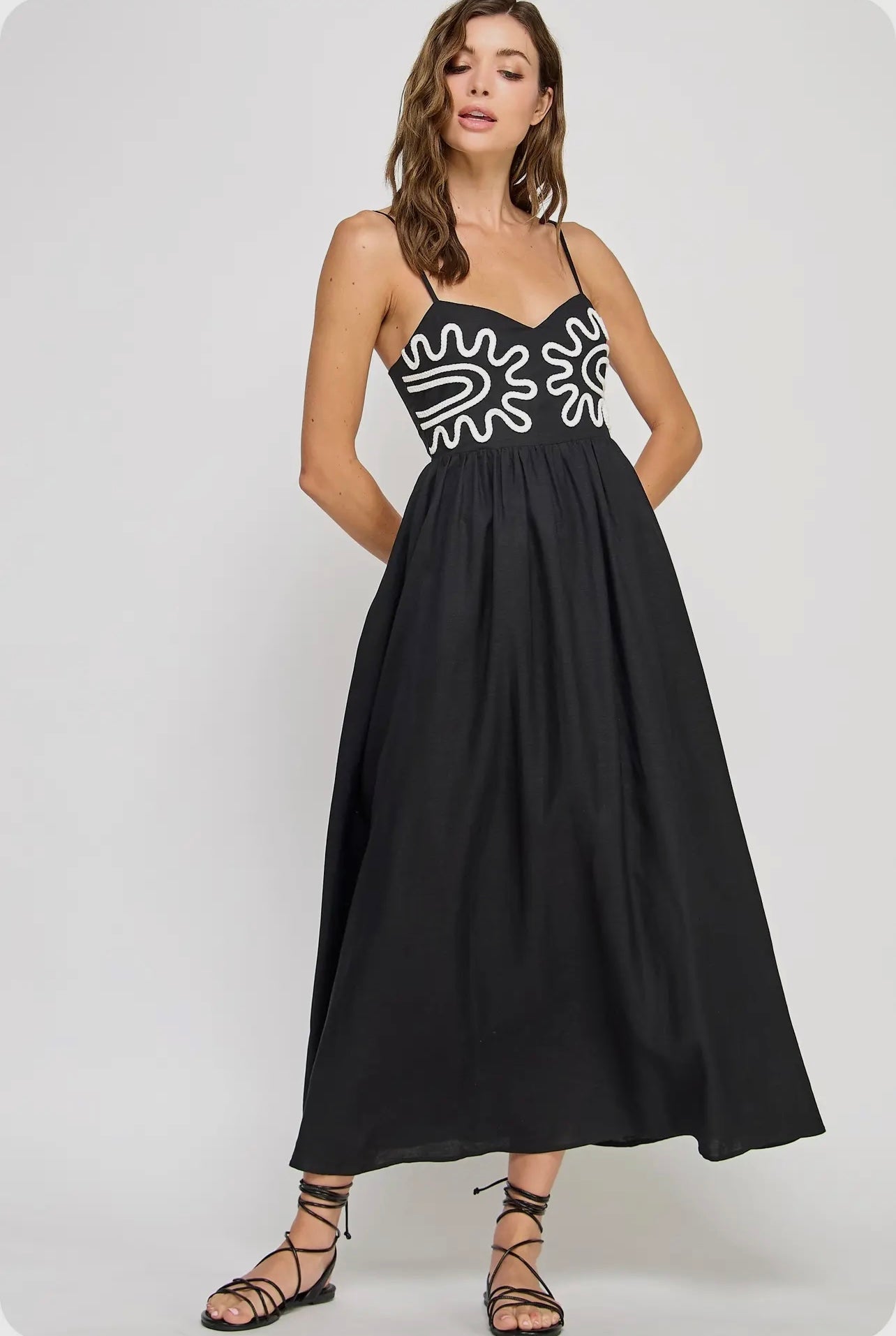 Black with white detail dress