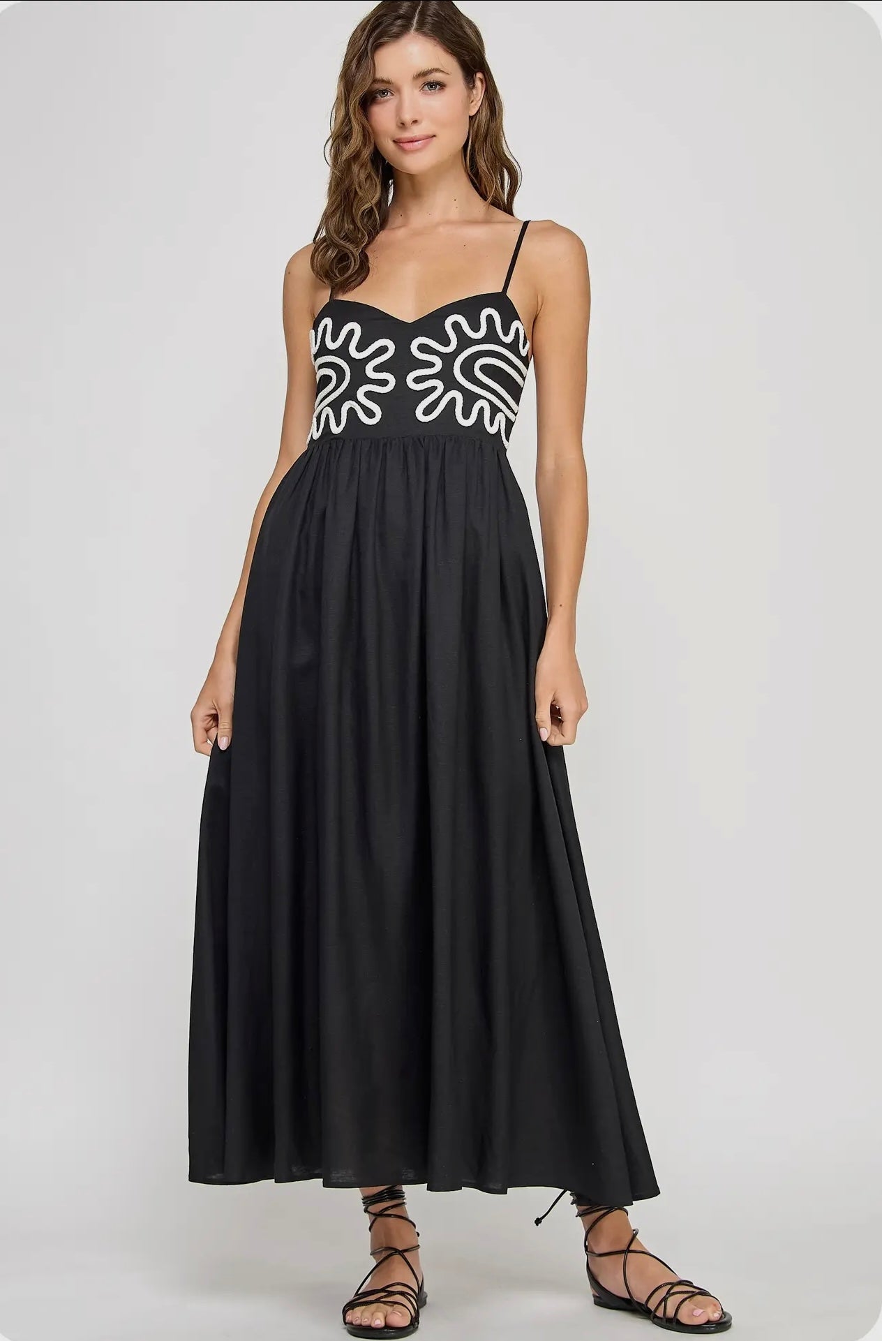 Black with white detail dress