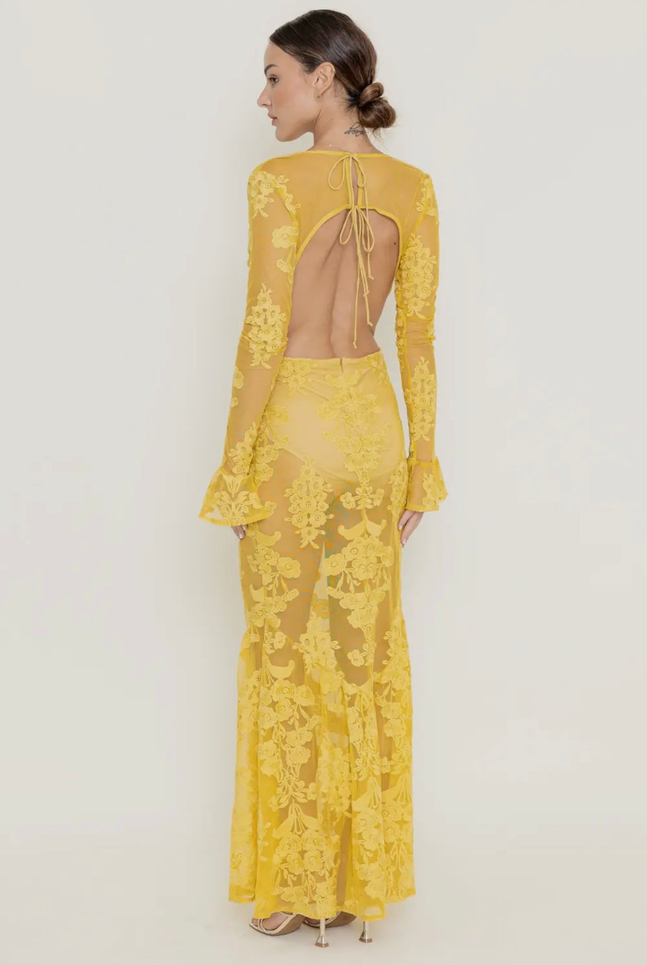 LACE YELLOW DRESS