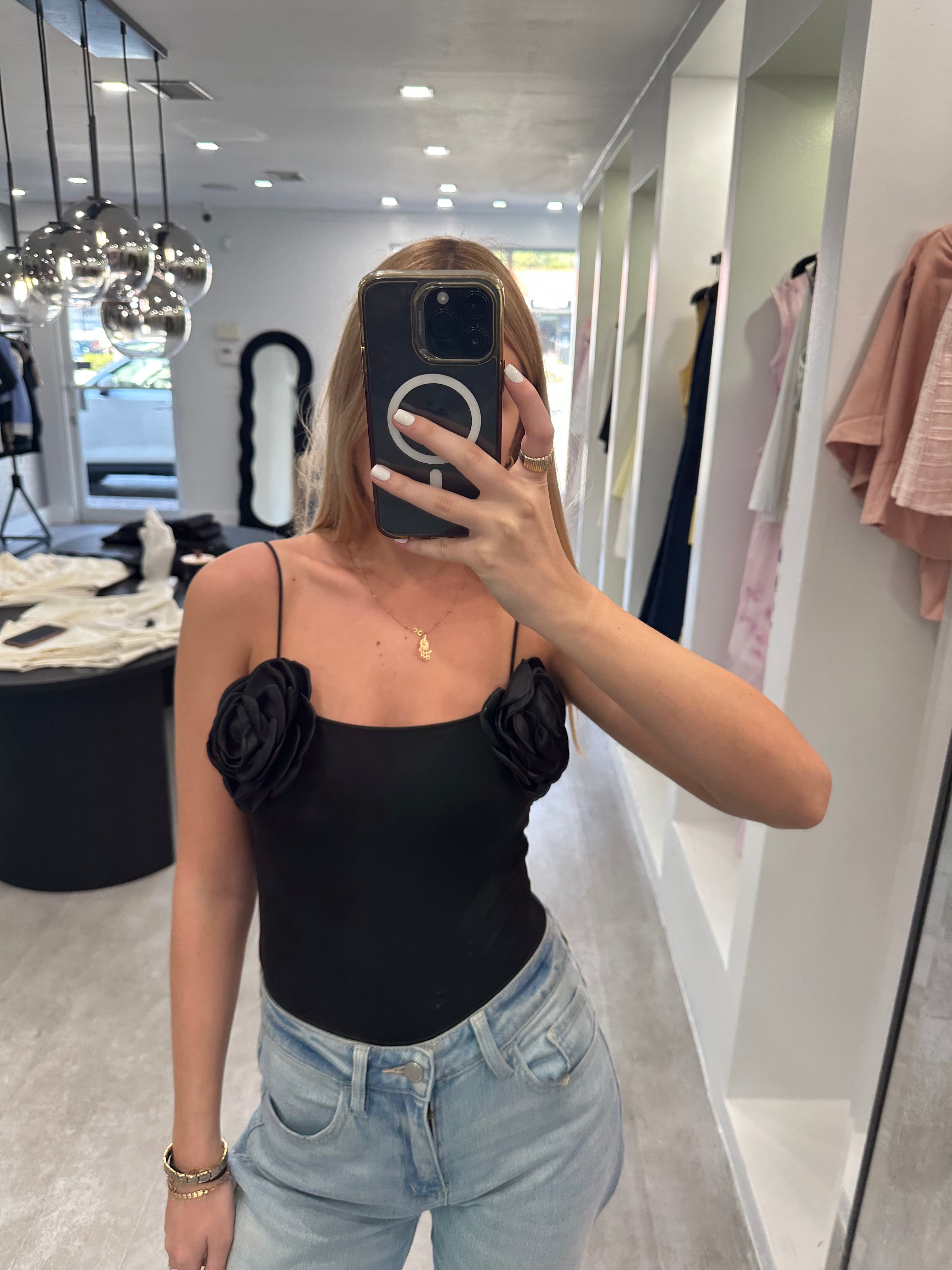 BLACK FLOWER BODYSUIT