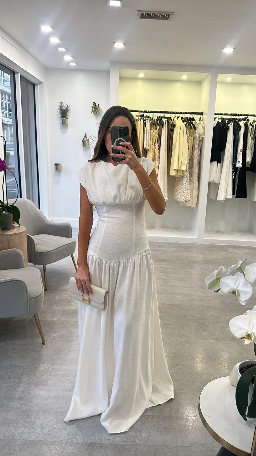 White structured  maxi dress