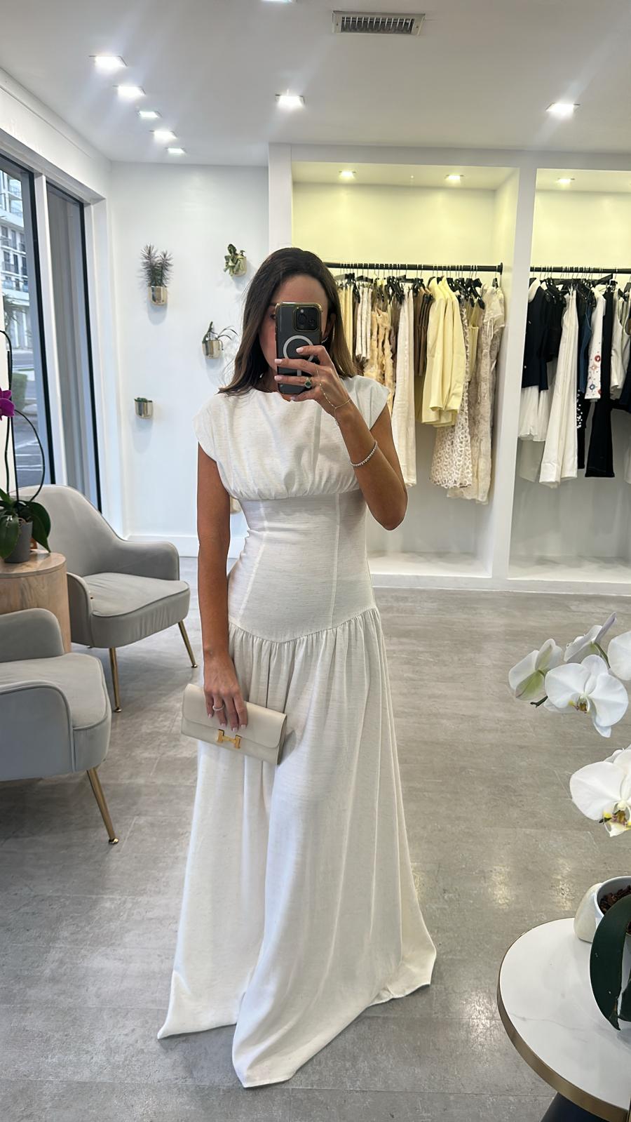 White structured  maxi dress