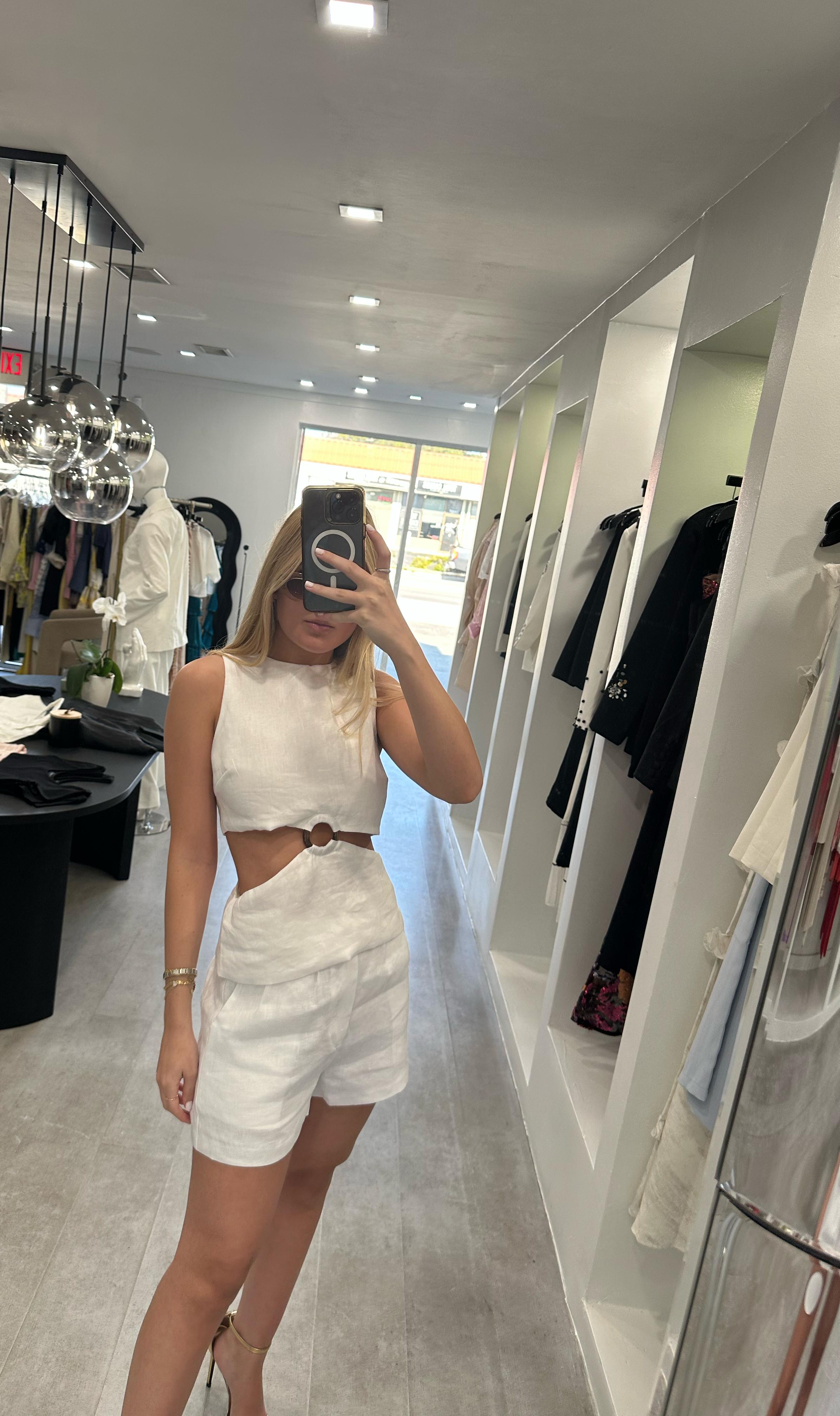 Linen white shorts