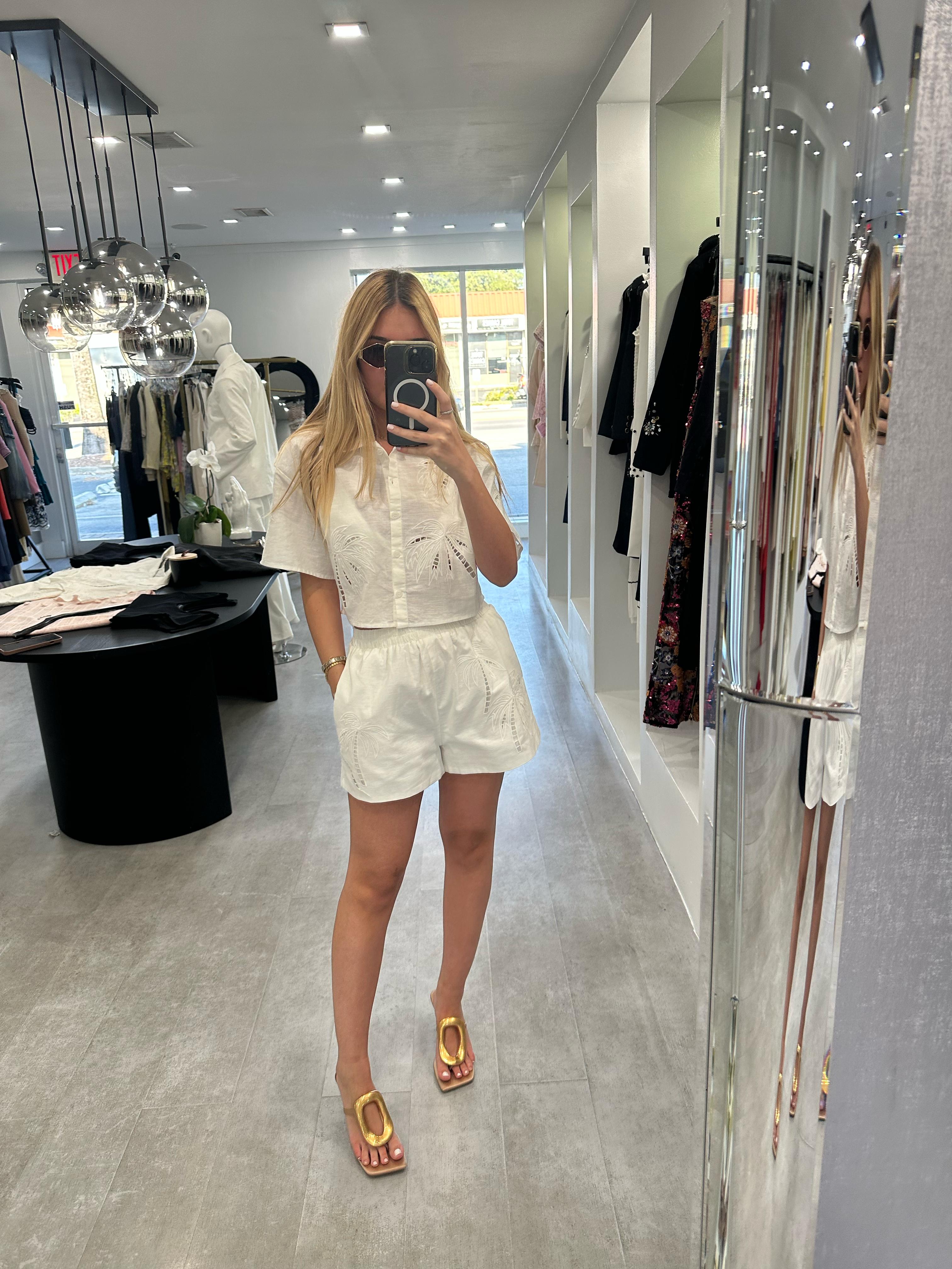 Palm white linen set