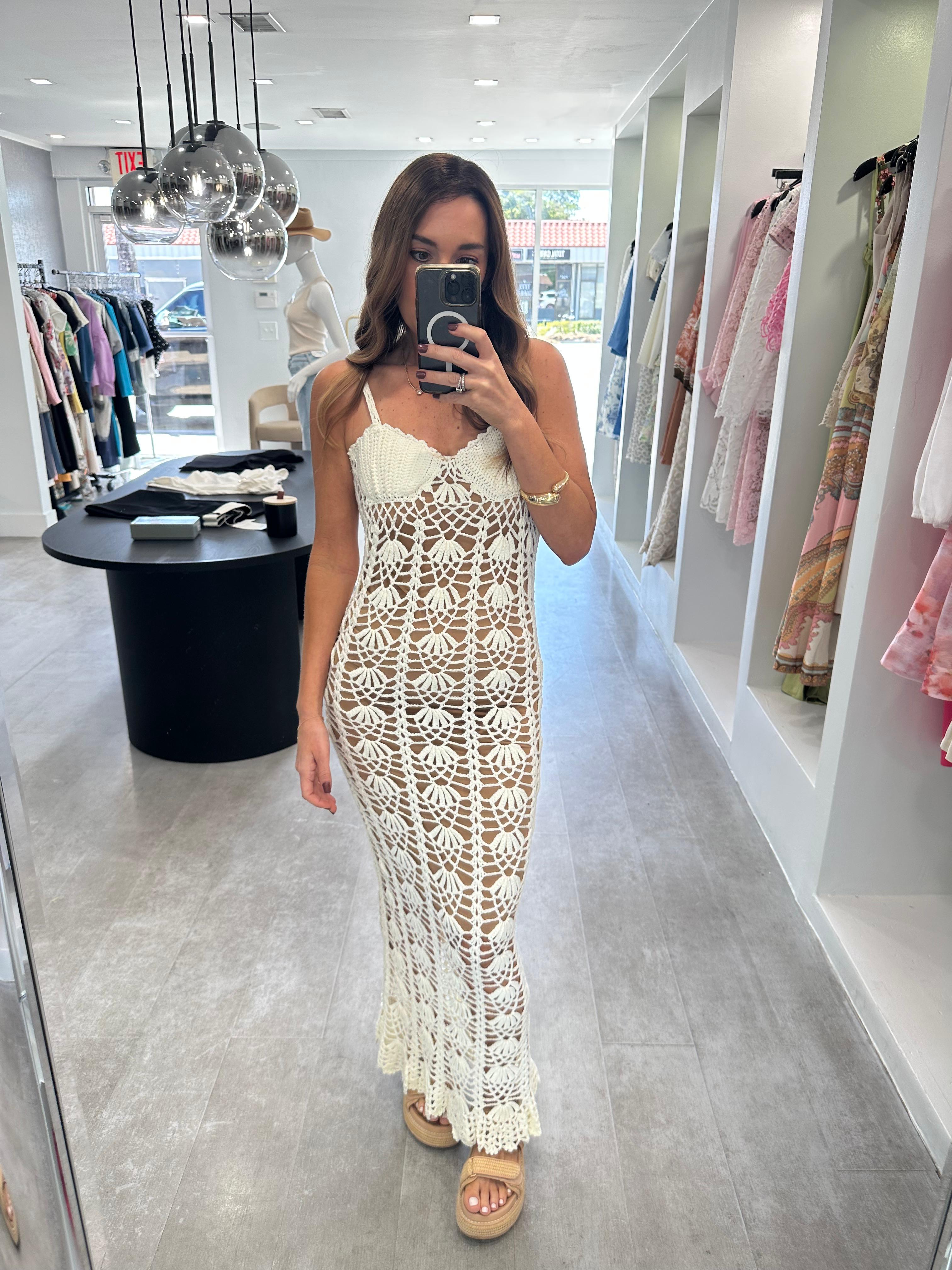Crochet midi dress