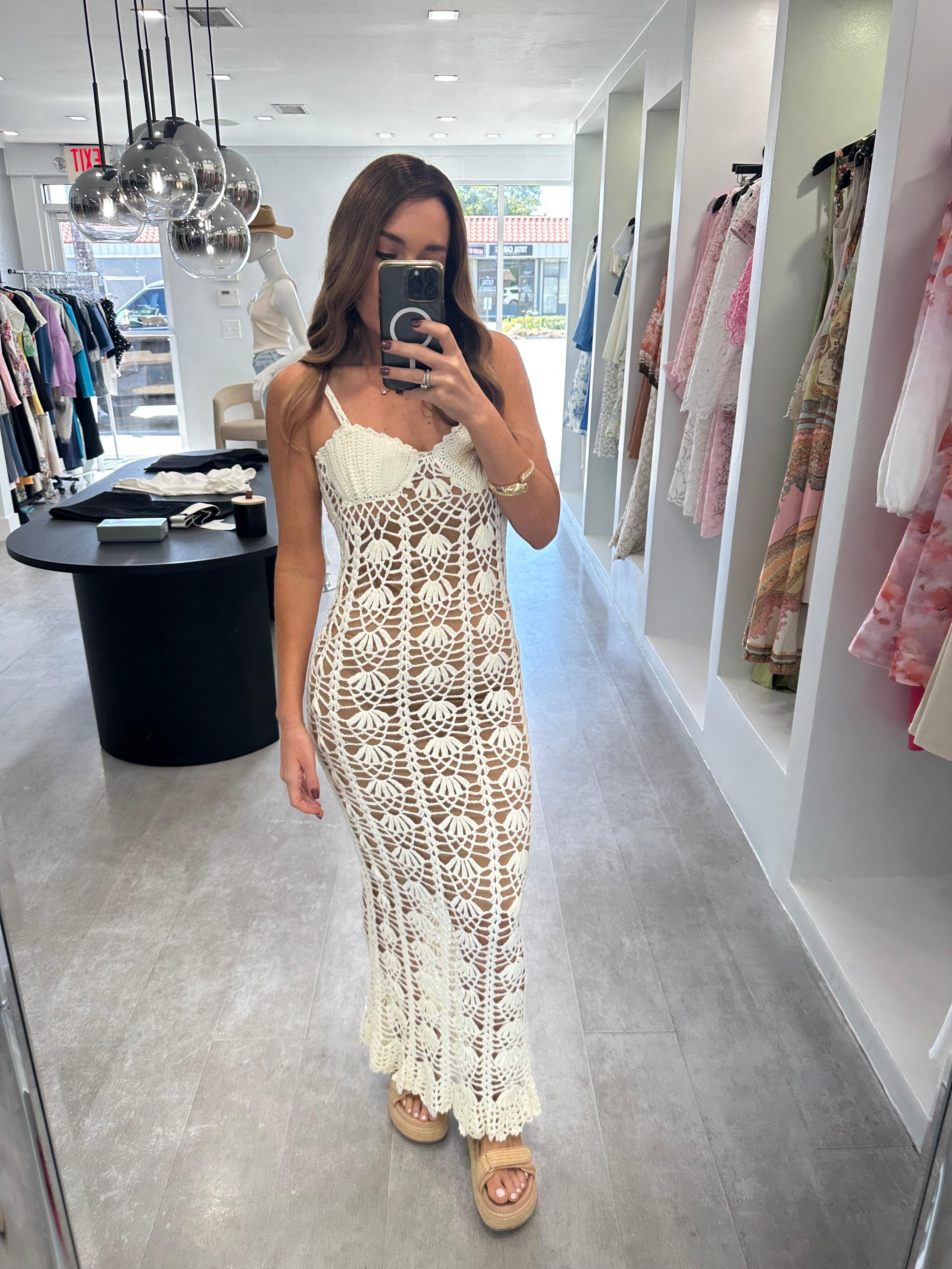 Crochet midi dress