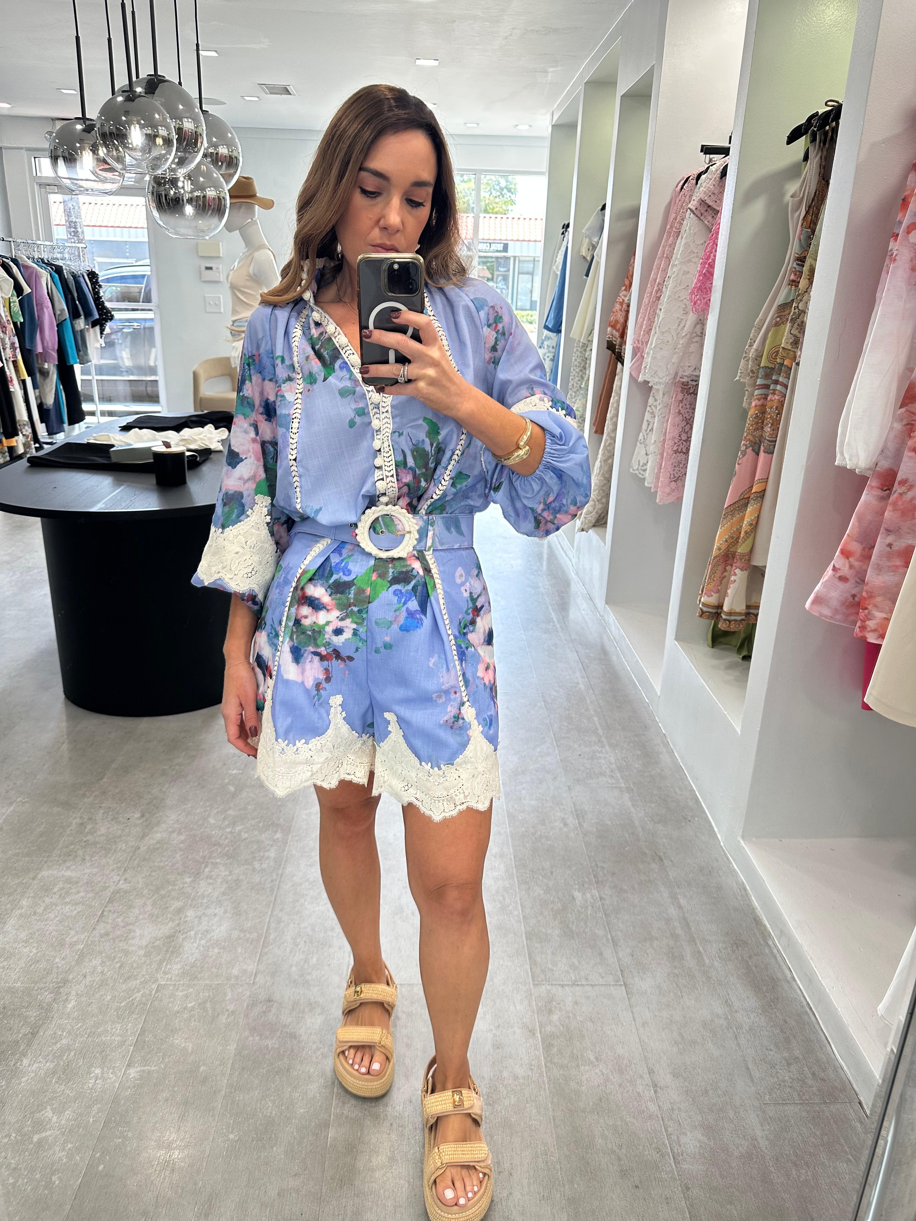 Flower print summer set