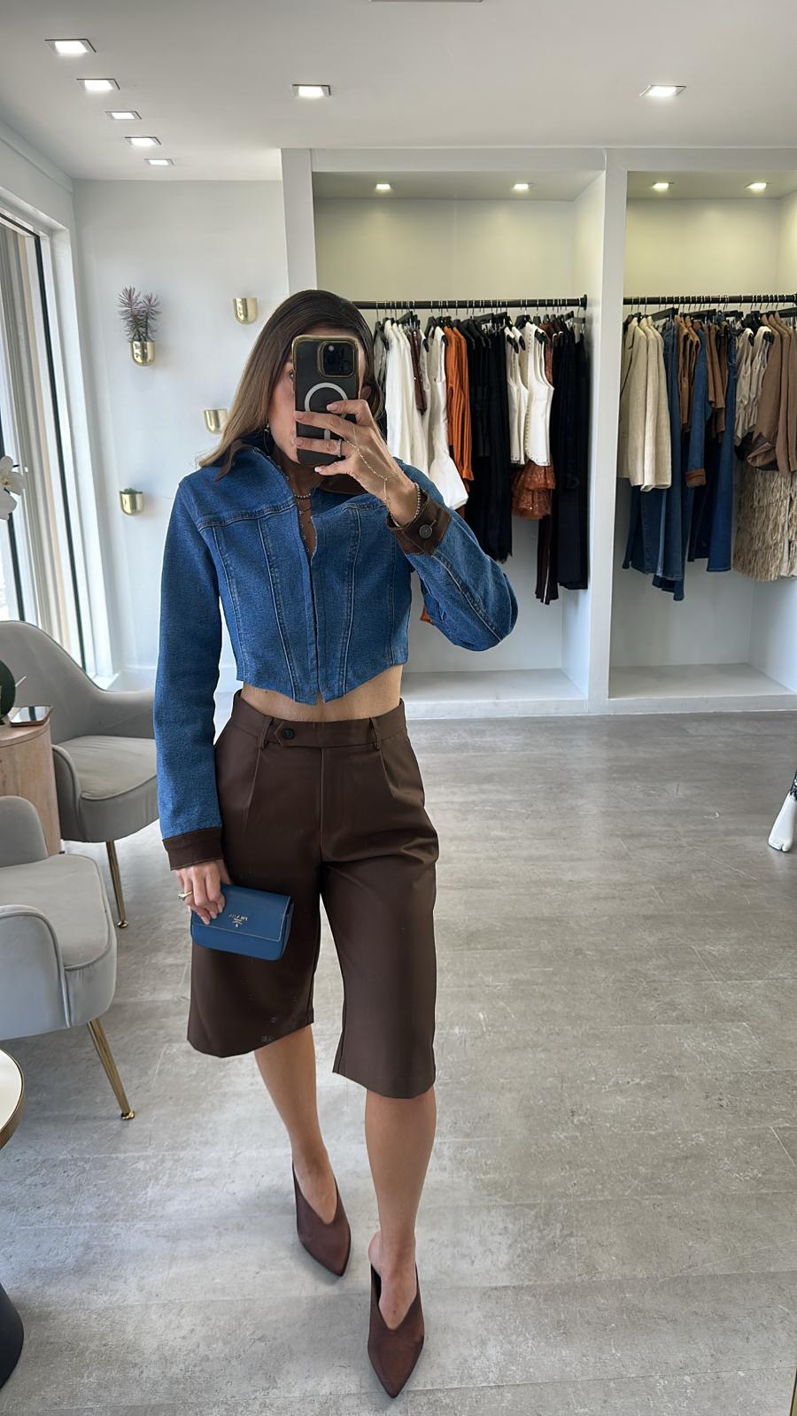 Corset contrast top
