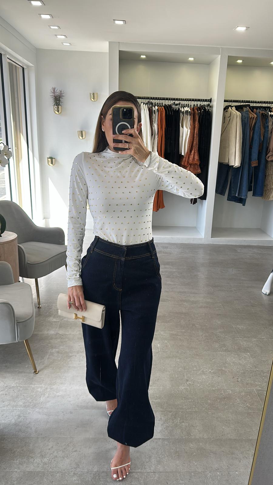White beaded top
