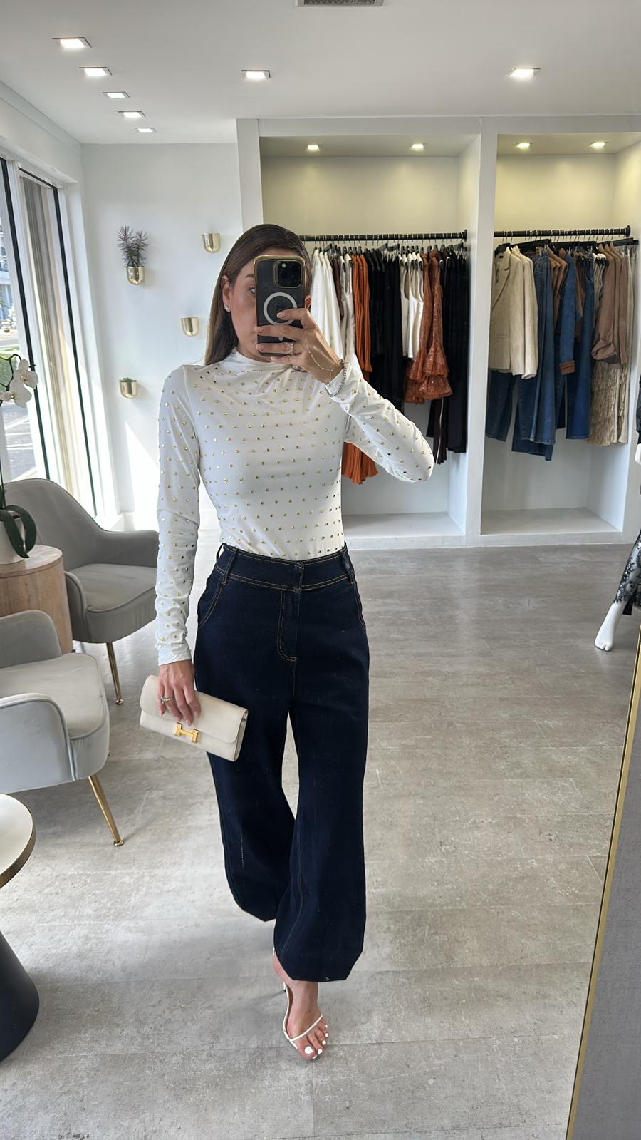 White beaded top