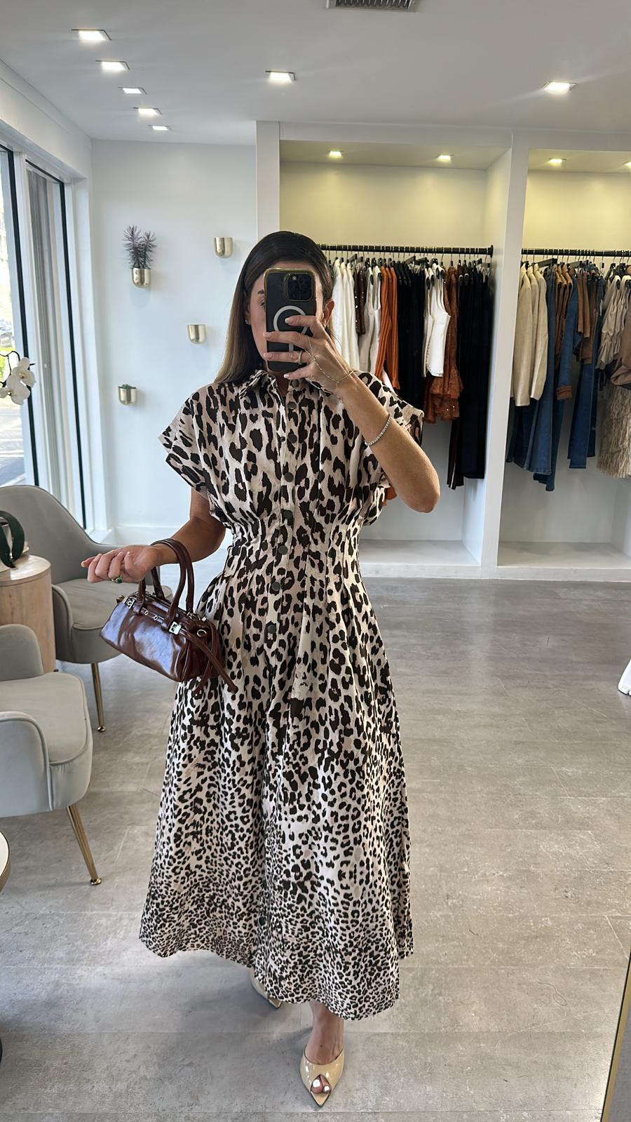 Leopard midi dress