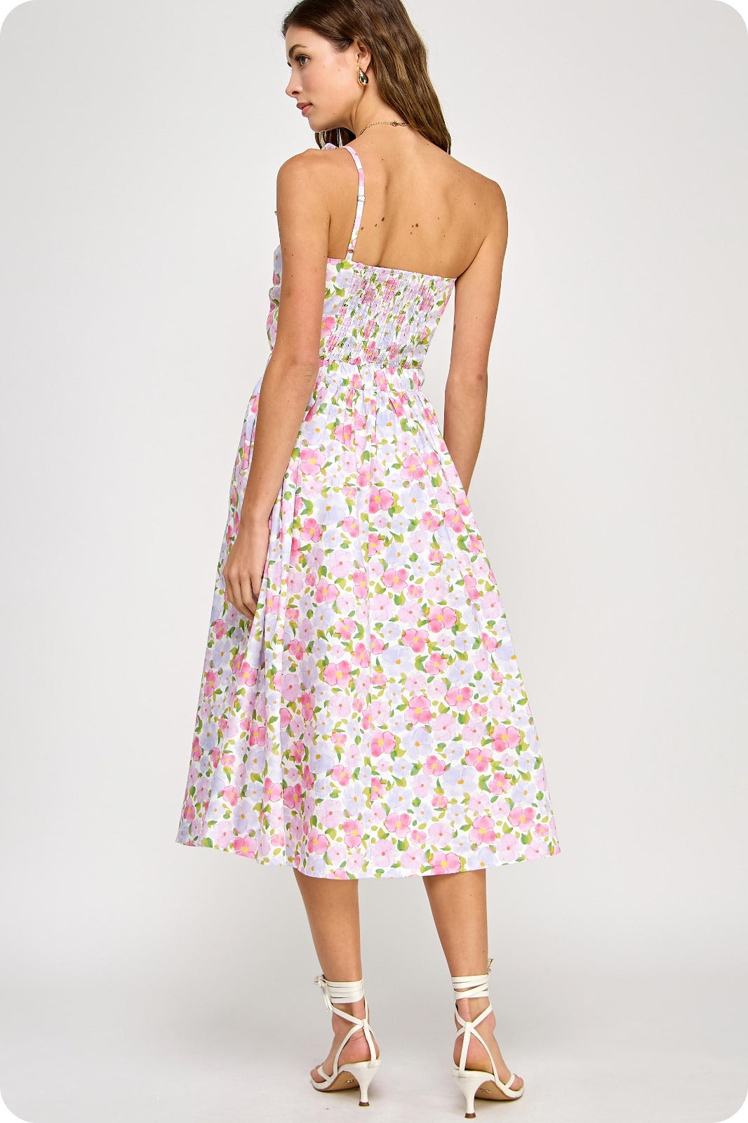 Flower detail midi dress