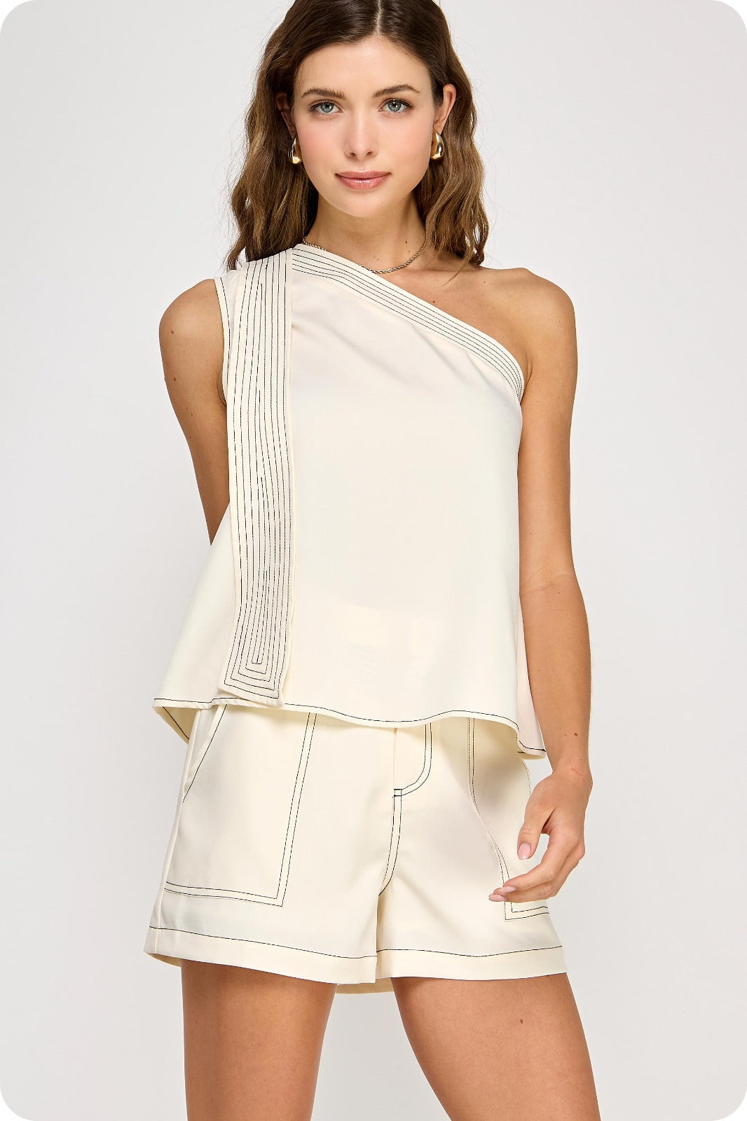 One shoulder stitched set