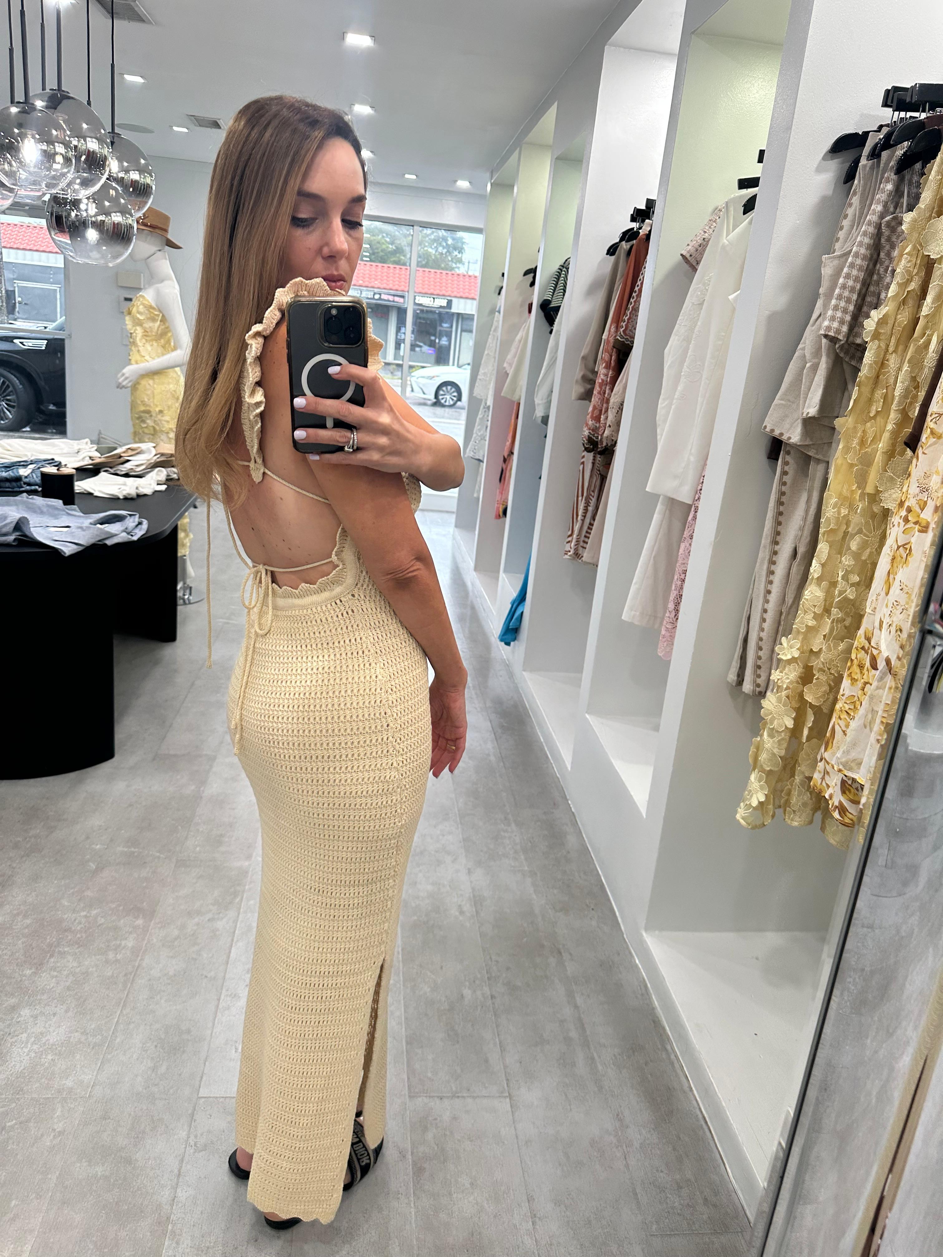 V CROCHET MAXI