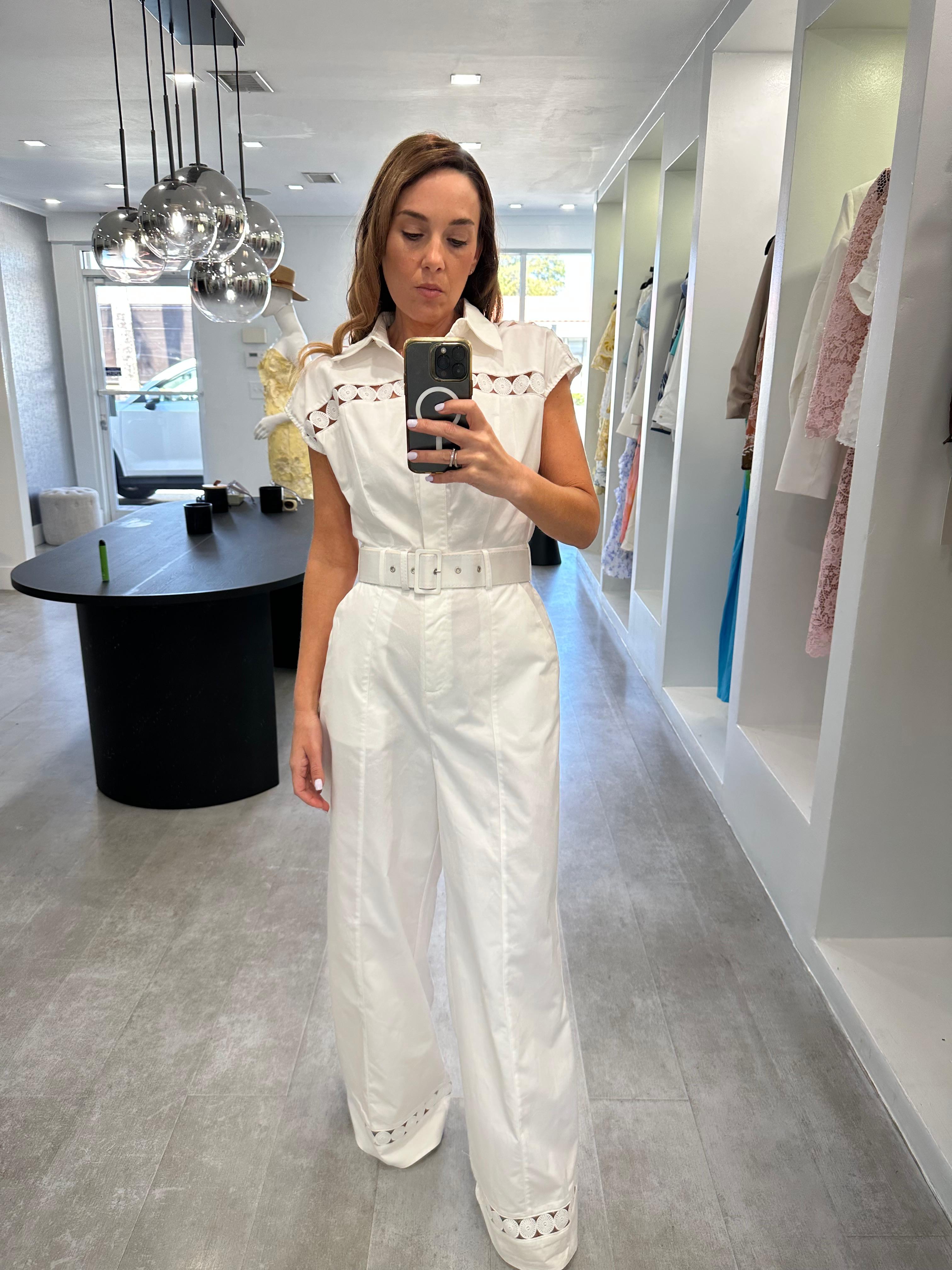 White detail jumpsuit