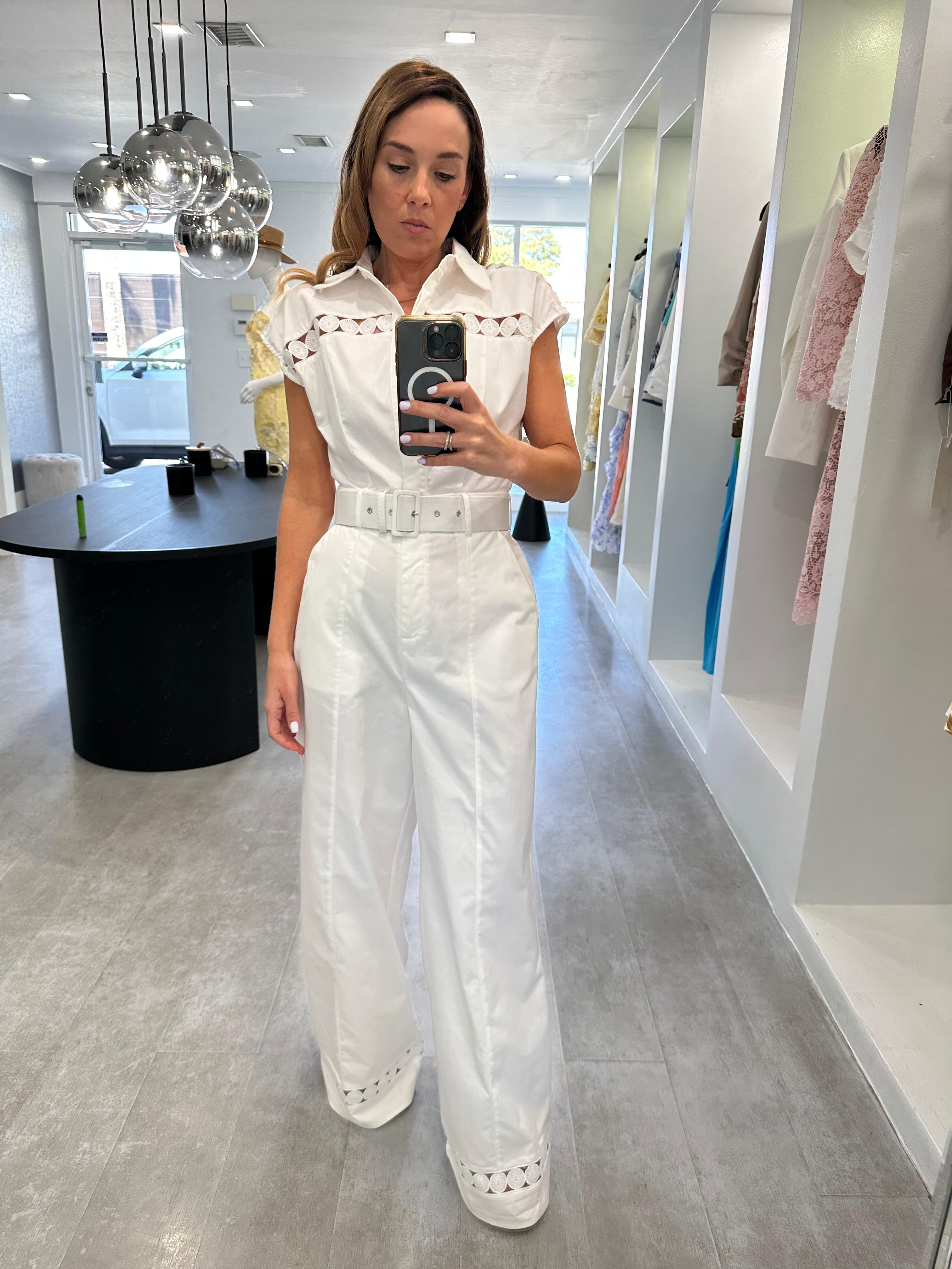 White detail jumpsuit