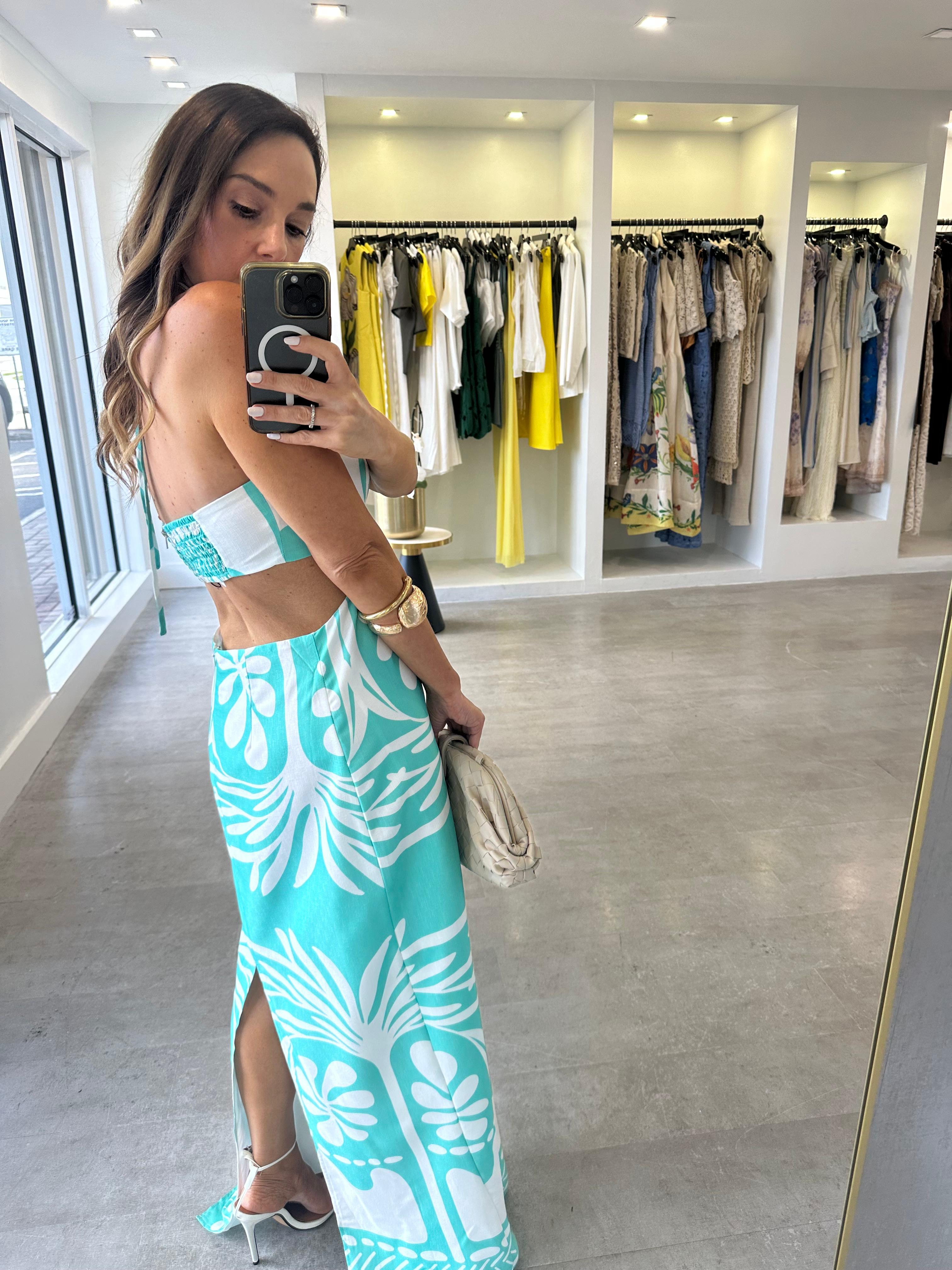 The cut out mint dress