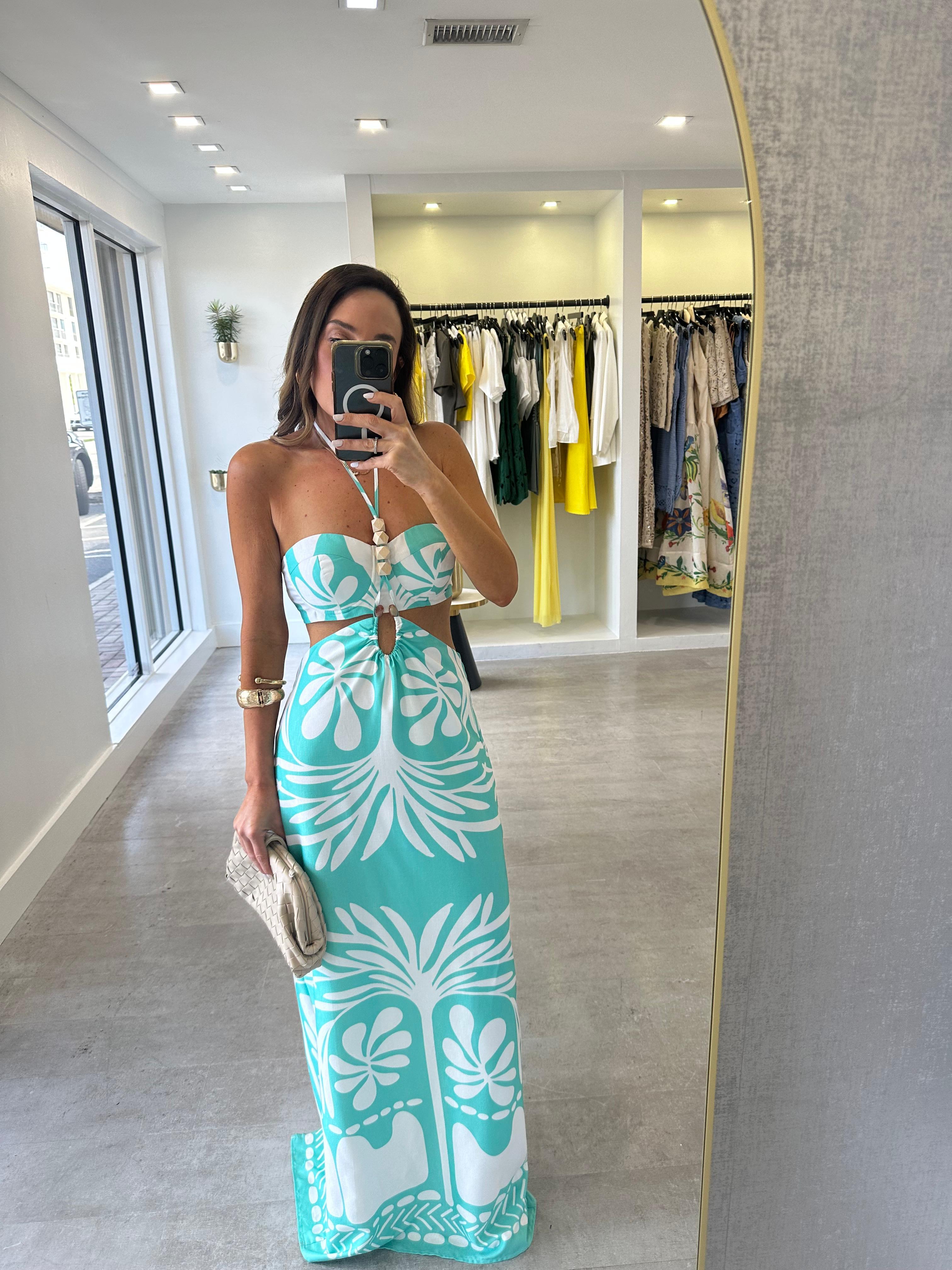 The cut out mint dress