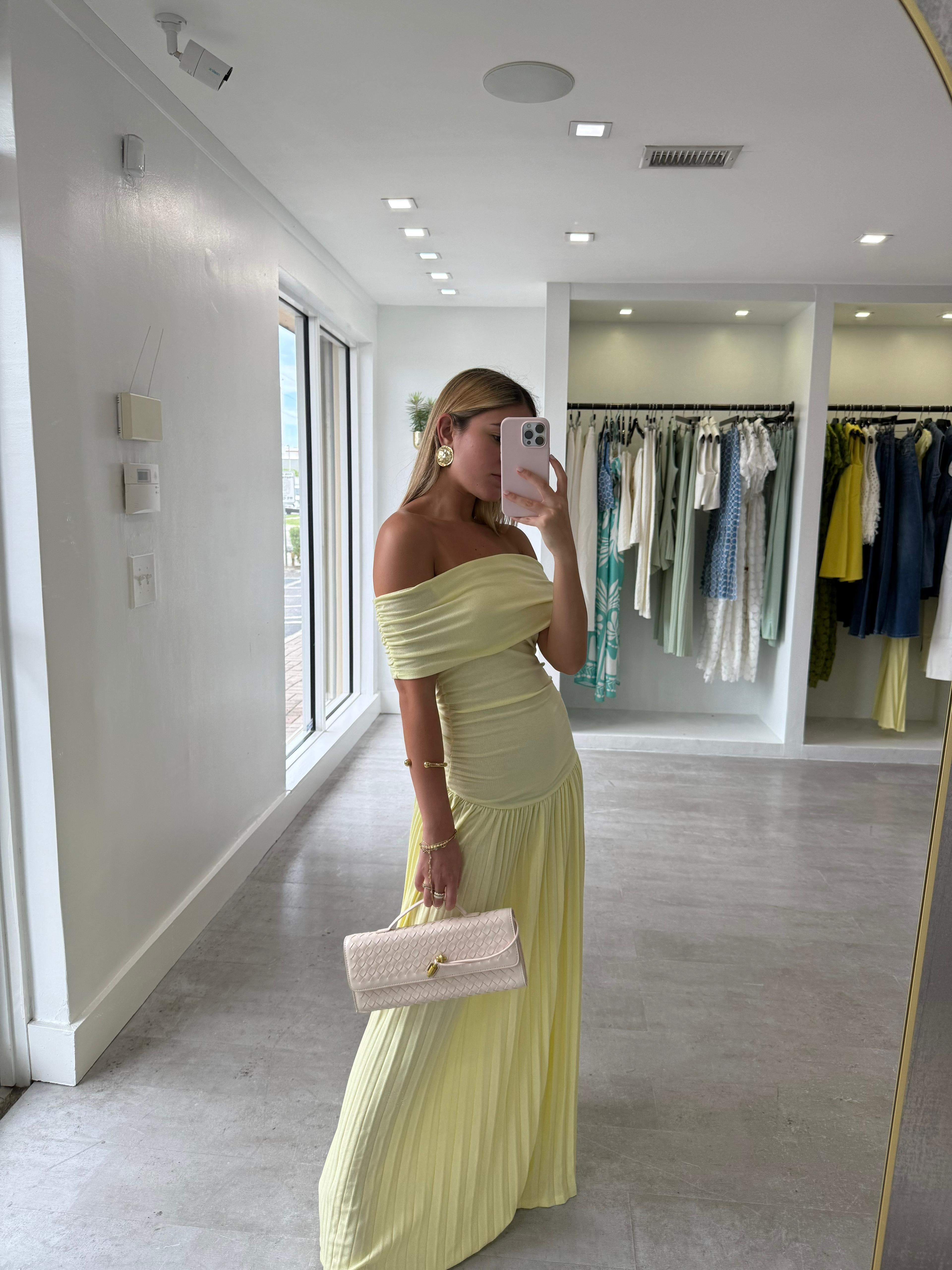 Butter yellow maxi dress
