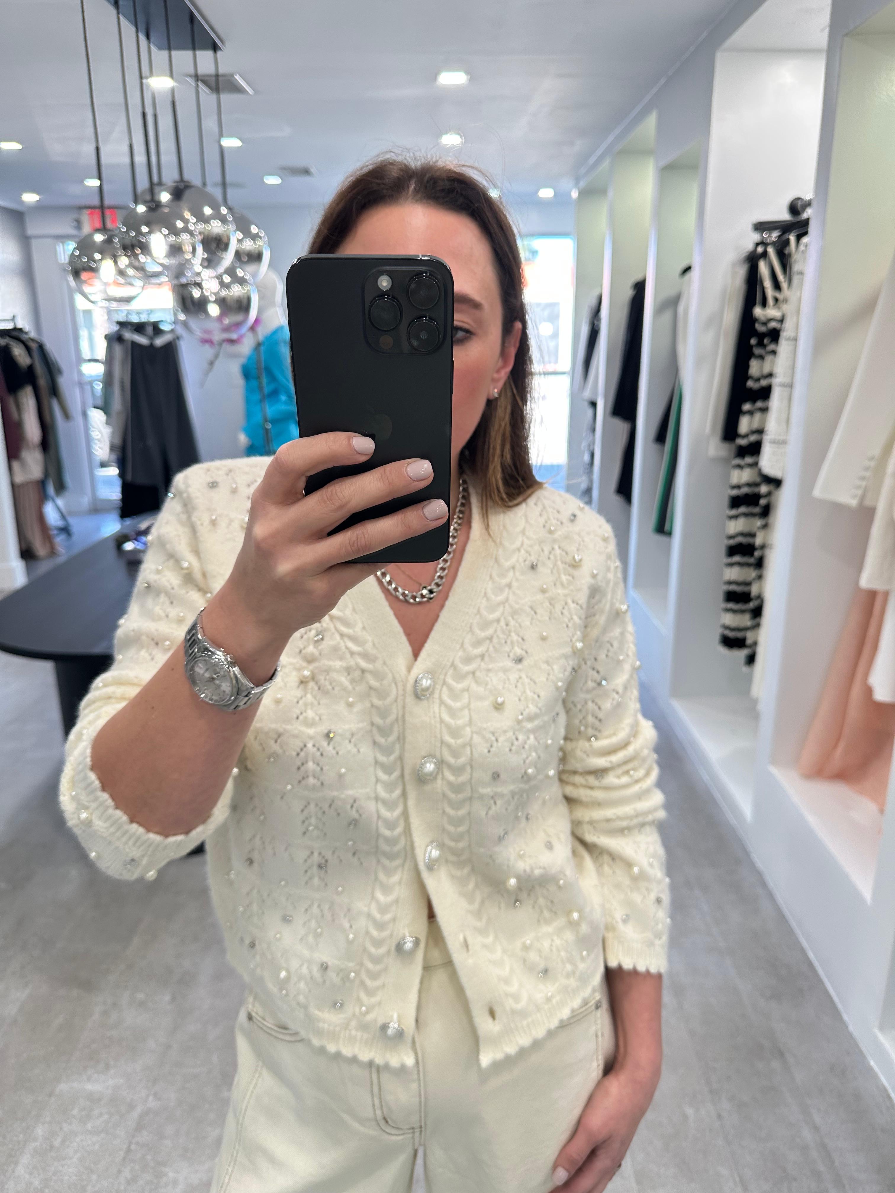 Ivory diamond cardigan