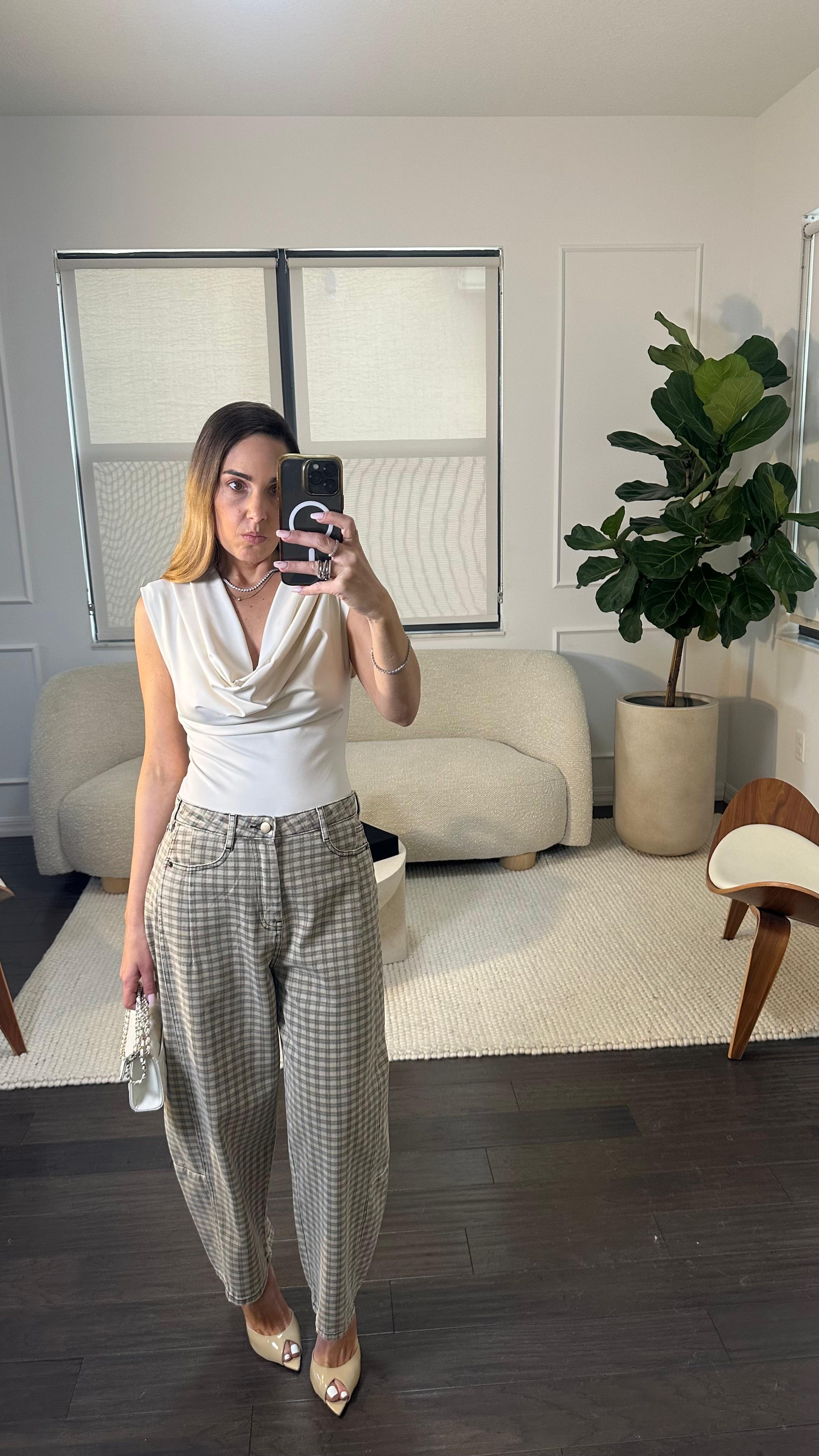 The Plaid Barrel Pant