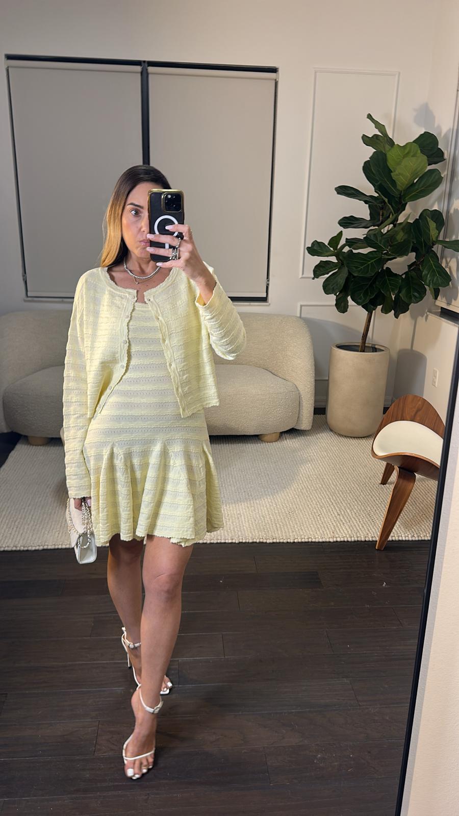 Limoncello Knit Dress & Cardigan Set