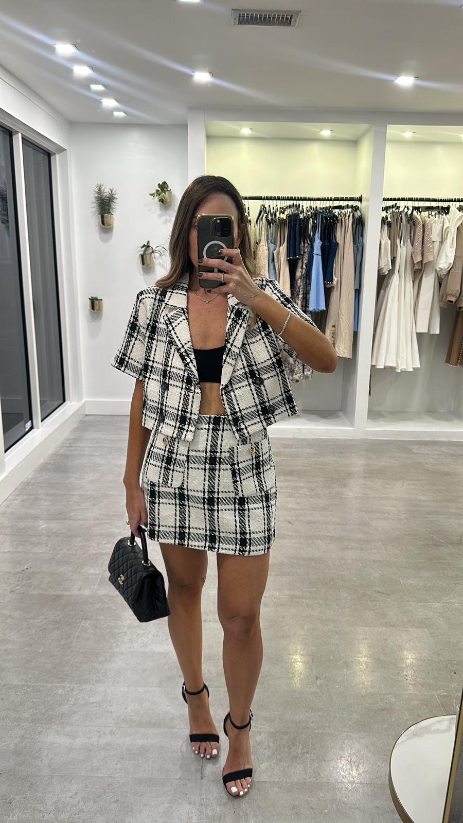 DUAL TWEED SKIRT