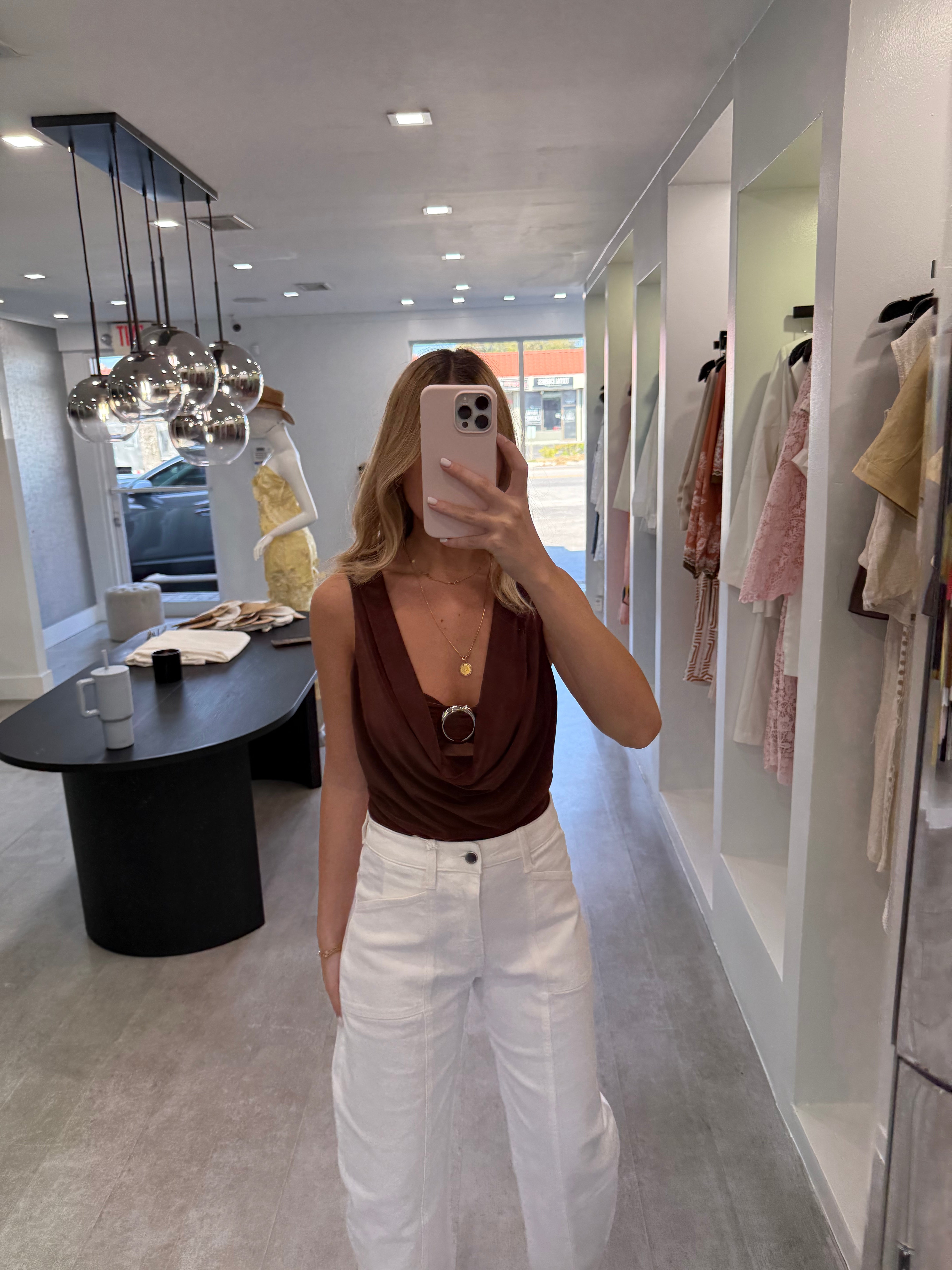 BROWN DETAIL TOP