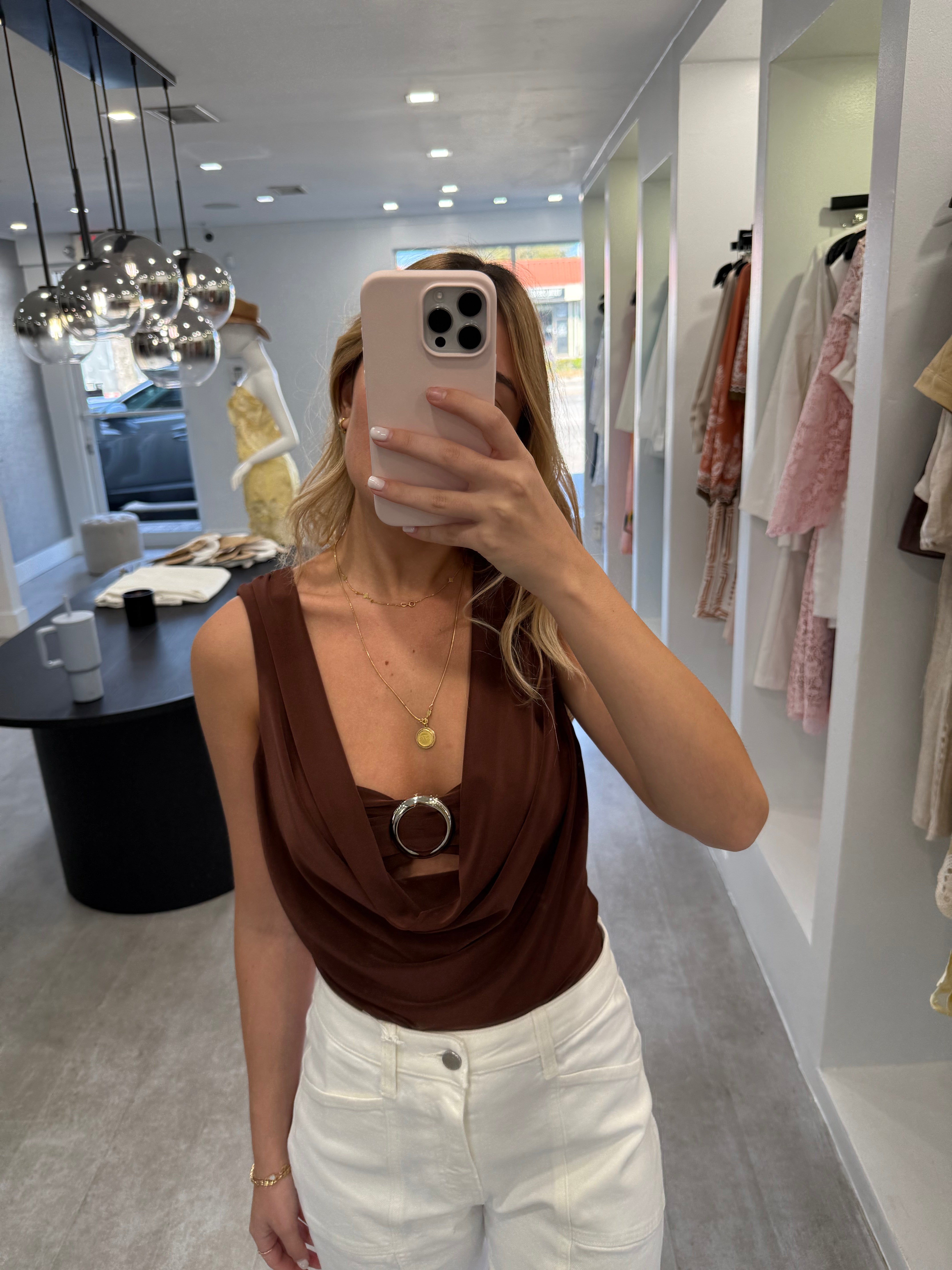 BROWN DETAIL TOP