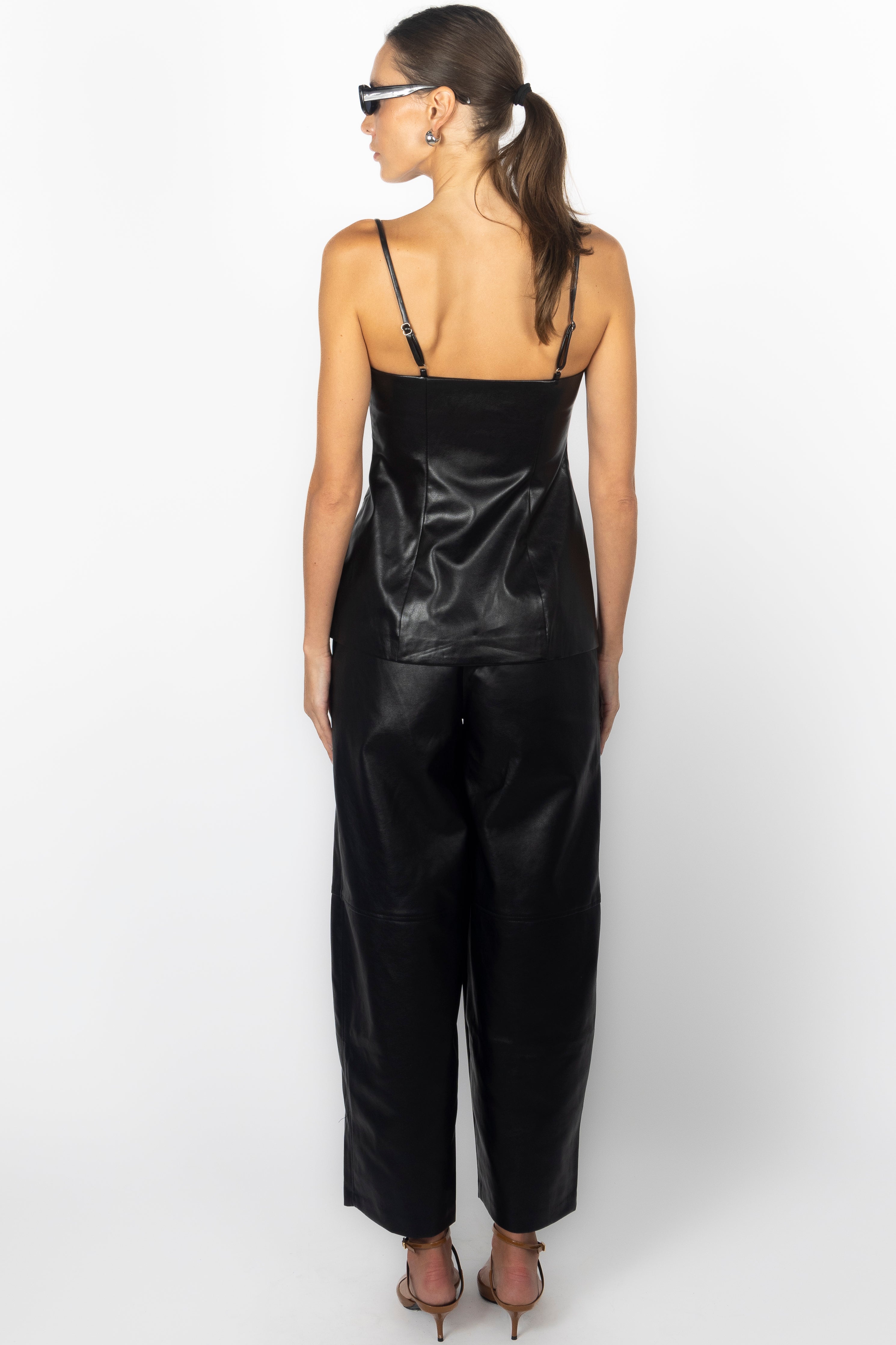 BLACK PLEATHER PANT