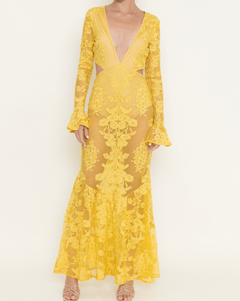 LACE YELLOW DRESS